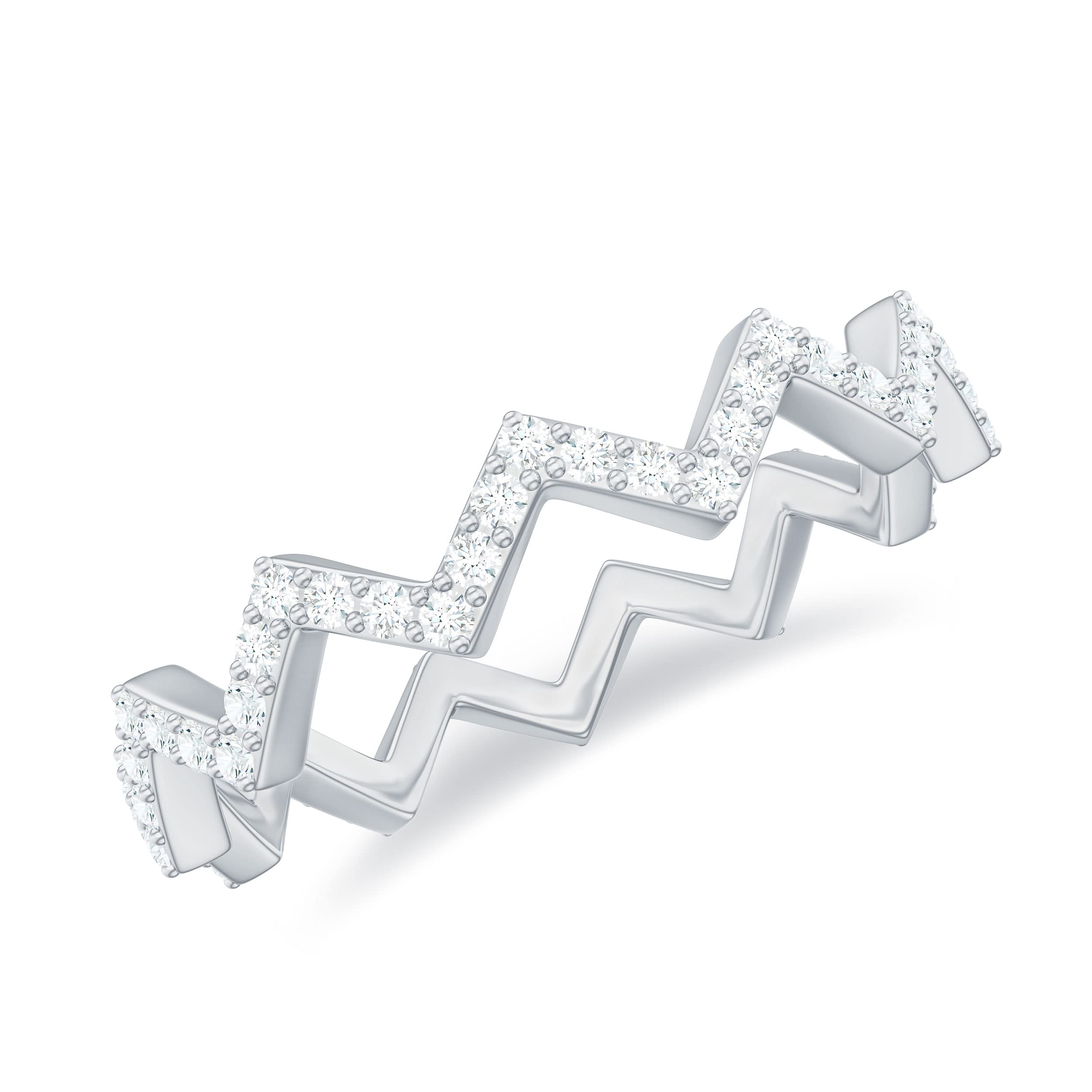 0.75 CT Diamond Zigzag Eternity Ring for Women - 14K Solid Gold Wedding Band, Anniversary Gift, Stackable Ring for Everyday Wear & Special Occasions