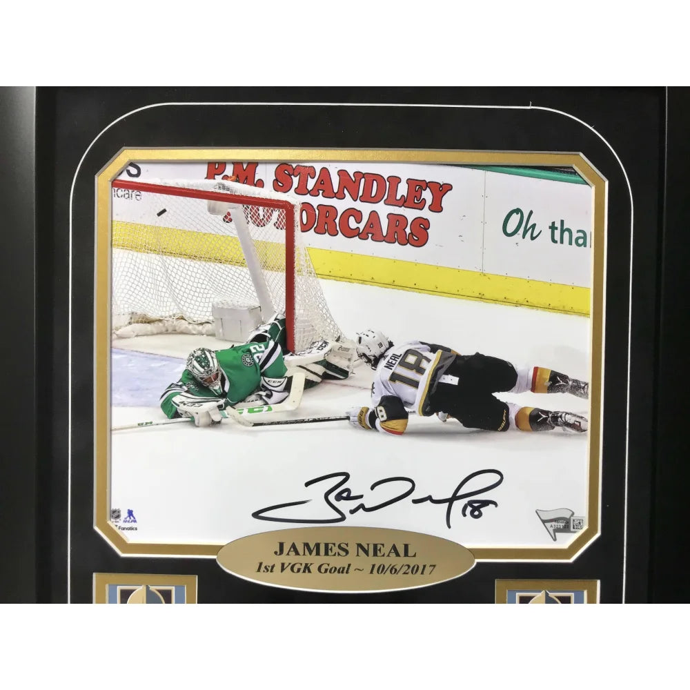 Marc Andre Fleury & James Neal Autographed 8x10 Photo - Vegas Golden Knights Framed Memorabilia - Perfect for Hockey Fans, Man Cave Decor & Sports Collectibles