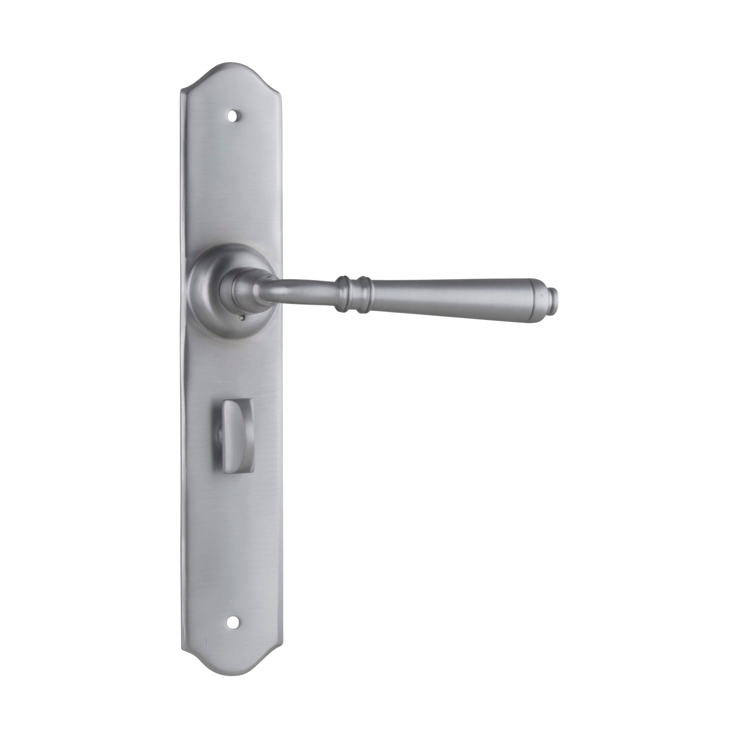 0749P Satin Chrome Door Lever Reims Privacy Pair - 240mm Height x 40mm Width x 70mm Projection - Perfect for Bedrooms, Bathrooms & Interior Doors