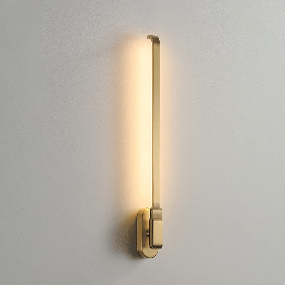 Minimalist LED Vanity Wall Light Fixture - Modern Bedside Wall Lamp with All Copper Body, 5W Wall-Mounted Sconce for Living Room, Hallway & Bedroom - Perfect for Ambient Lighting and Home Decor