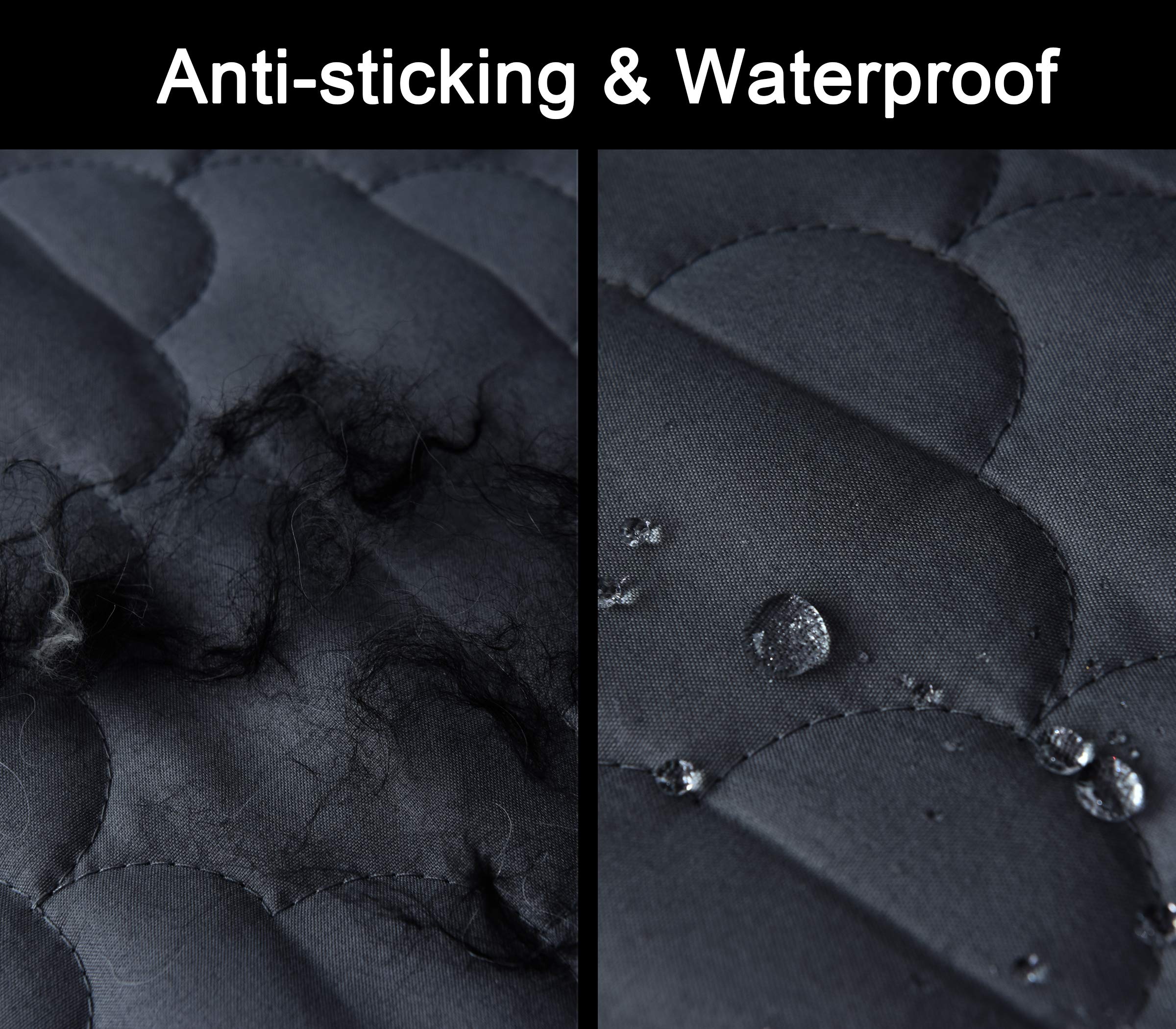 Waterproof Quilted Sofa Cover for Dogs with Side Pockets - Dark Grey Furniture Protector Slipcover (68