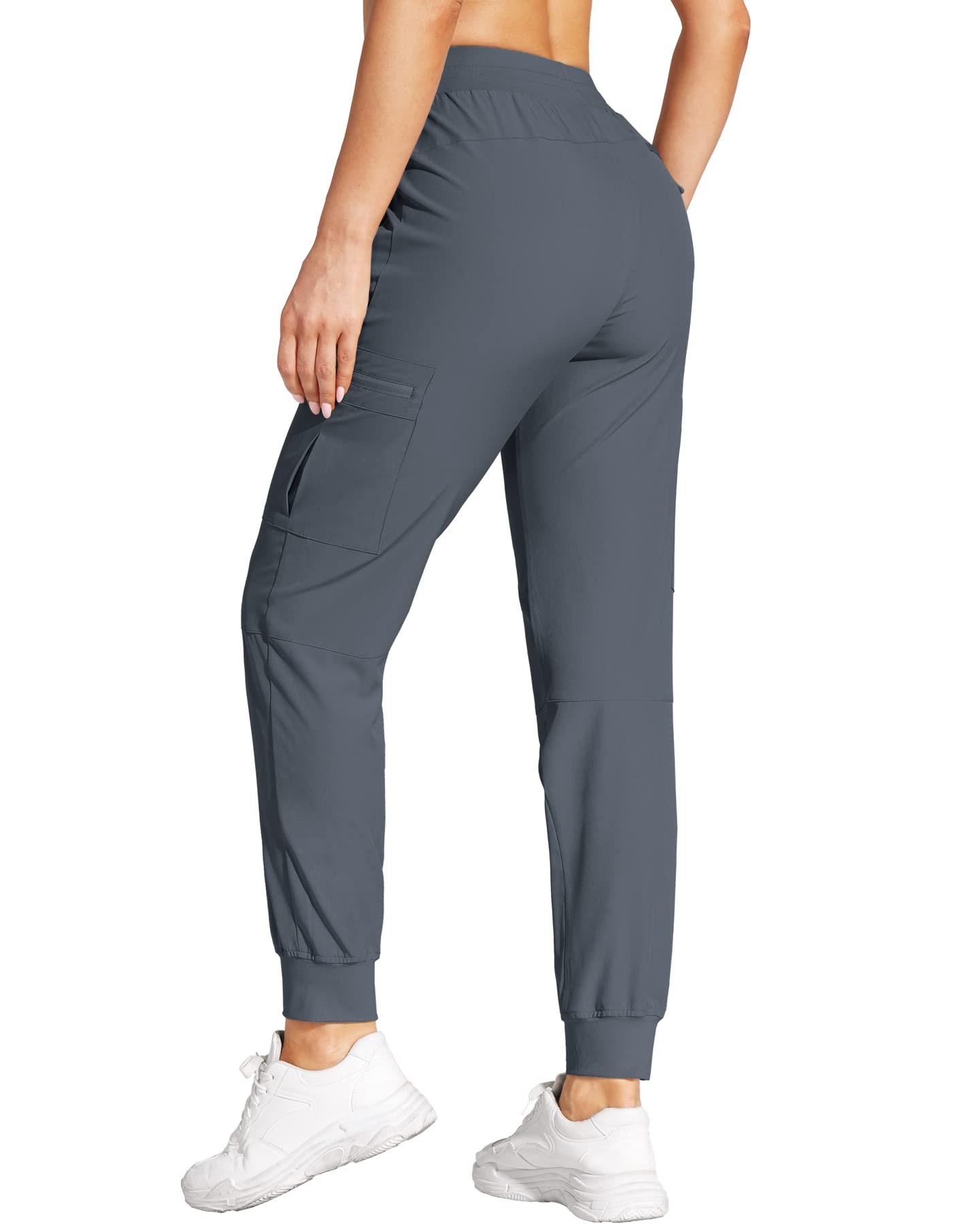 Women's Lightweight Quick-Dry Cargo Joggers - Water Resistant Hiking Pants with Zipper Pockets - Perfect for Outdoor Adventures, Travel & Casual Wear