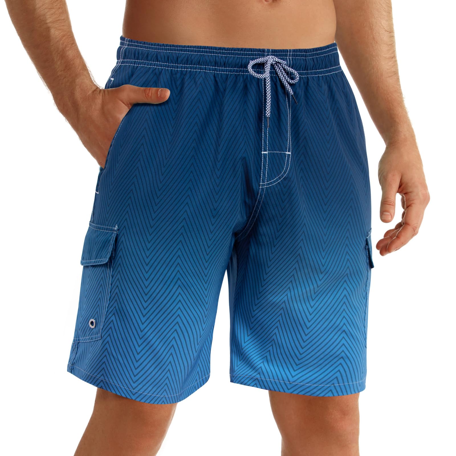 ELETOP Men's Quick Dry Swim Trunks - Performance Board Shorts with Mesh Lining for Swimming, Surfing & Beach Activities (Sizes S-4XL) - Perfect for Pool, Ocean & Summer Water Sports