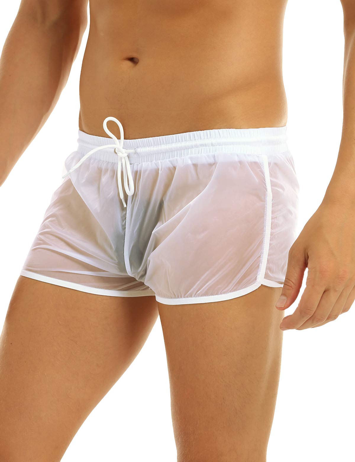 Men's Quick-Dry See-Through Beach Shorts - Breathable Swim Trunks & Loose Water Shorts for Swimming, Surfing & Summer Vacation | Comfortable Underwear & Boxer Shorts Alternative