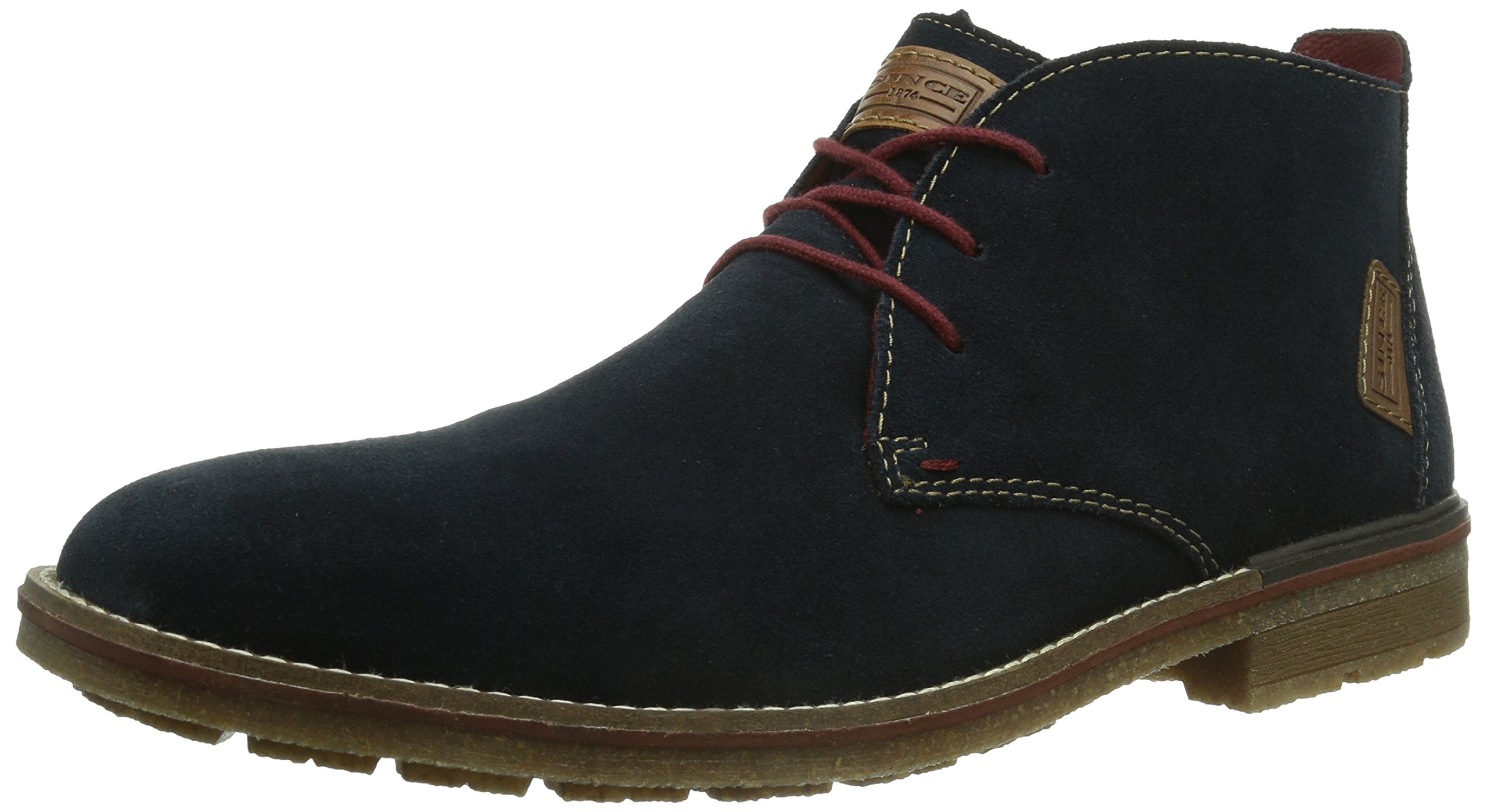 Rieker Men's Blue & Black Leather Lace-Up Boots Size 44 EU (US 10.5) - Comfortable Casual & Work Boots for Walking, Office & Outdoor Activities
