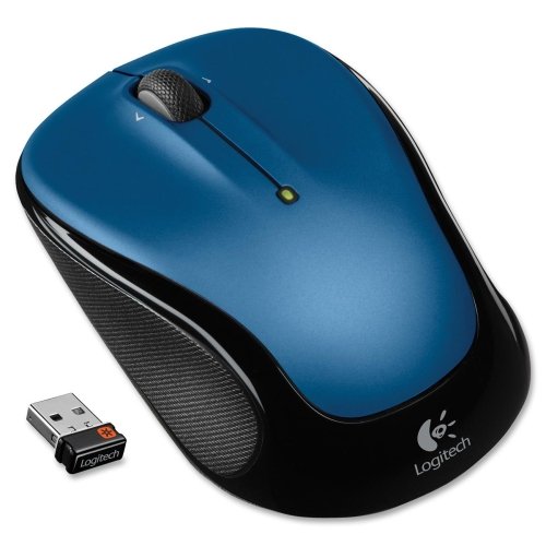 Logitech M325 Wireless Optical Mouse - 2.4GHz RF, Blue, USB, Smooth Scrolling Wheel for Laptop, PC, Office & Home Use