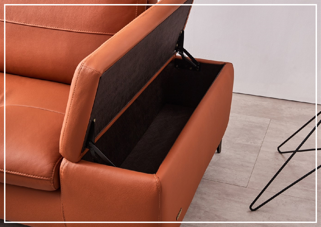 Gio Italia Decker L-Shaped Italian Leather Sectional Sofa - Modern Luxury Living Room Furniture for Home & Office Comfort