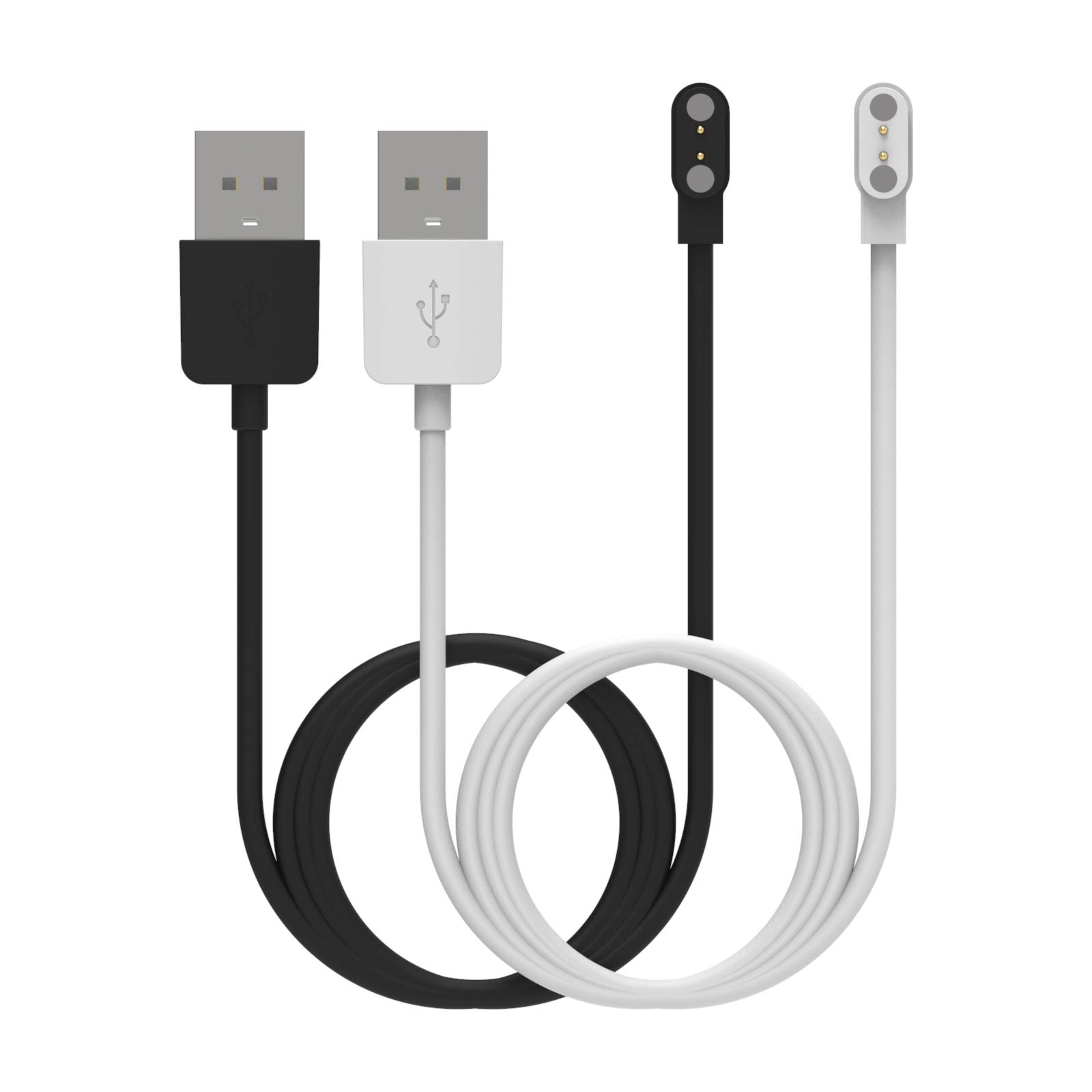 Magnetic USB Charging Cable for Mindrose H80/H56 & Parsonver SR1 Smart Watch - Portable Replacement Charger Cord (Black & White) - Perfect for Travel, Office, and Home Use