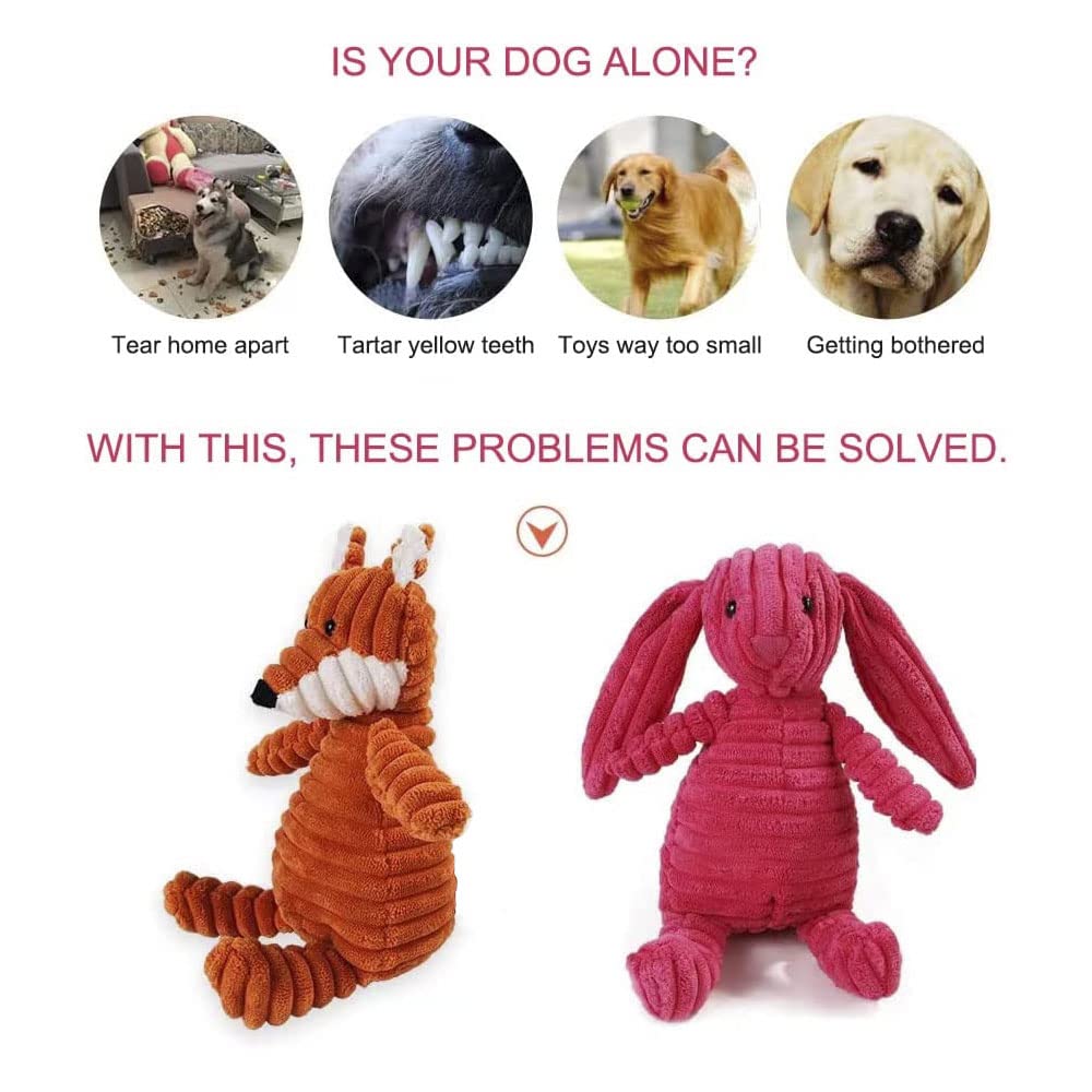 Squeaky Plush Dog Chew Toy - Fox Stuffed Animal for Small & Large Dogs - Interactive Pet Toy for Playtime & Training - Durable & Safe for Puppies
