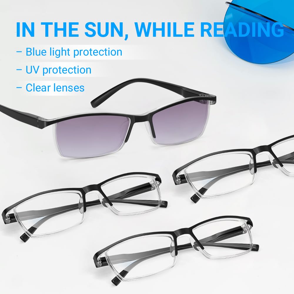 TERAISE Anti-Blue Light Reading Glasses for Men & Women - Computer Glasses with UV Protection for Office Work, Gaming & Screen Time