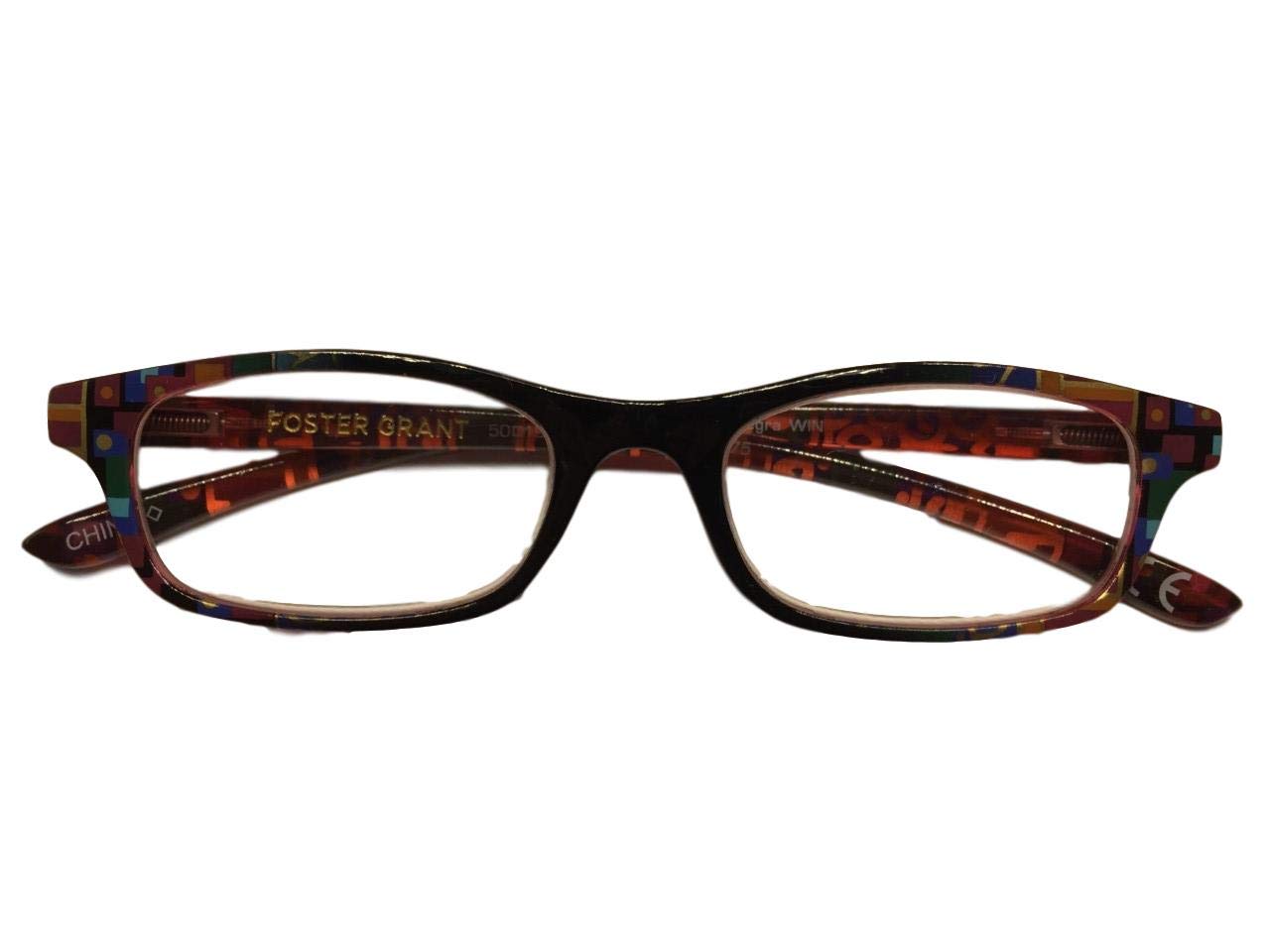 Foster Grant Allegra Wine +1.75 Strength Reading Glasses for Women & Men - Lightweight Comfortable Readers for Book, Computer, and Office Use