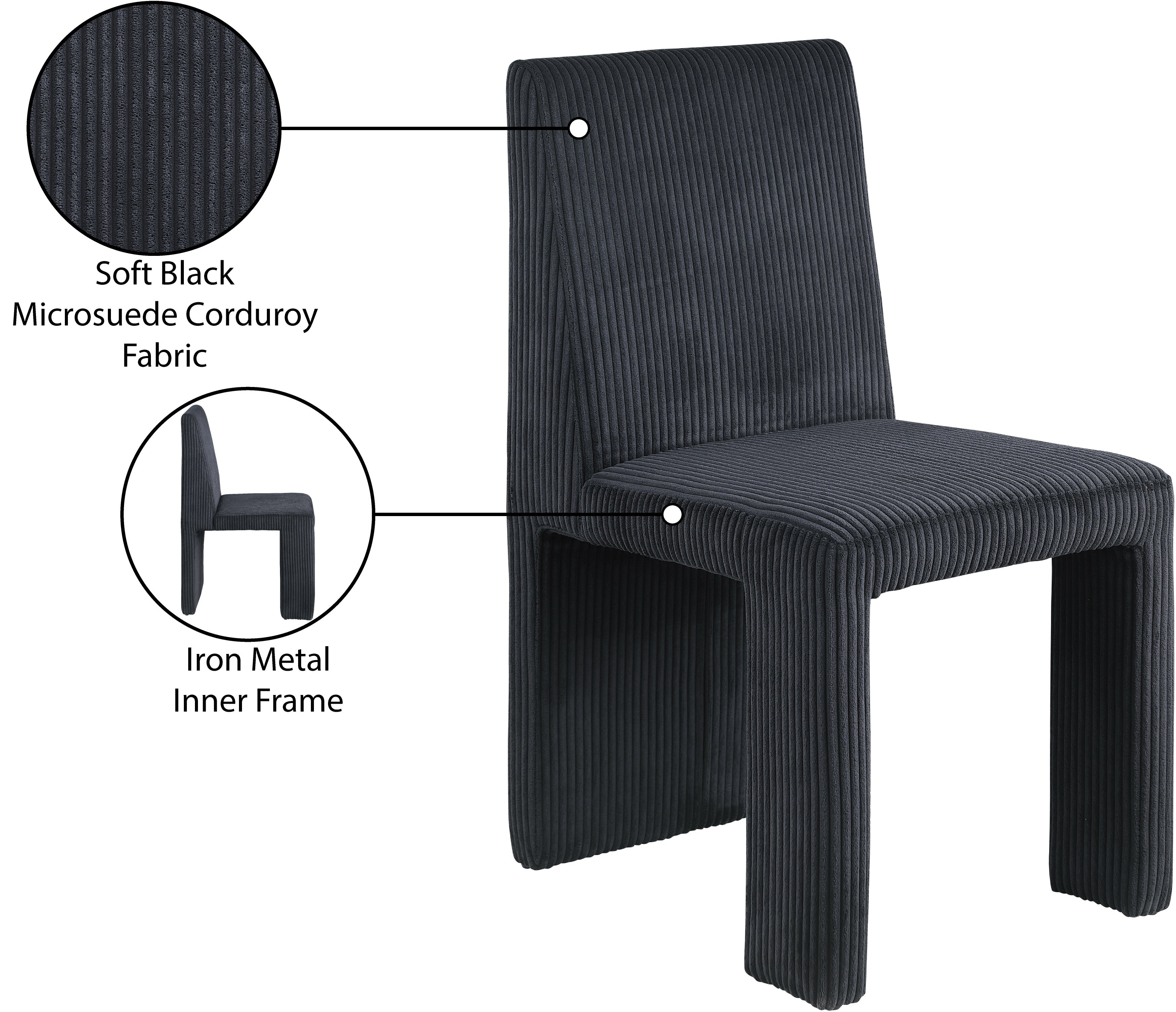 Premium Benson Microsuede Corduroy Fabric Dining Chair - Comfortable Modern Upholstered Seat for Kitchen, Dining Room & Office - Home & Commercial Use