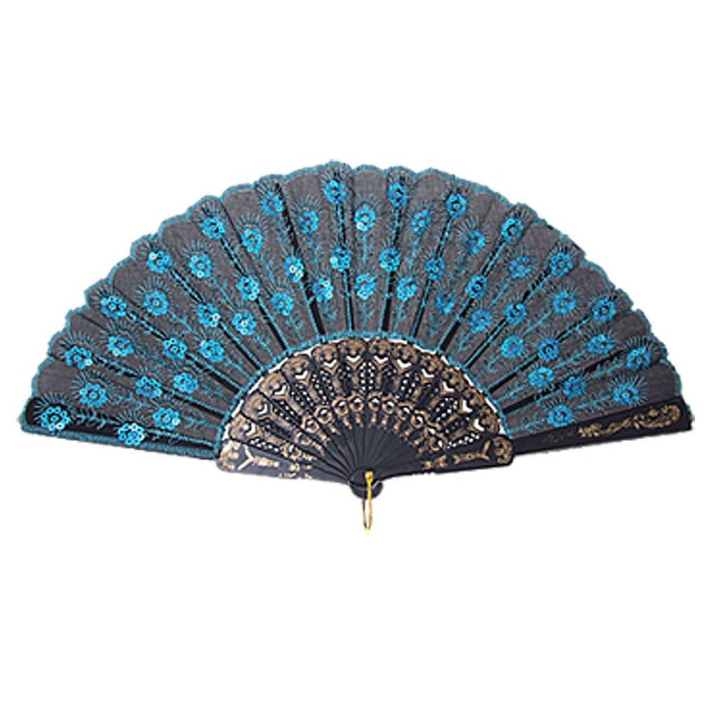 Acrosser Peacock Pattern Sequin Hand Fan - Elegant Decorative Folding Fan for Weddings, Parties & Home Décor | Perfect Gift for Women & Girls