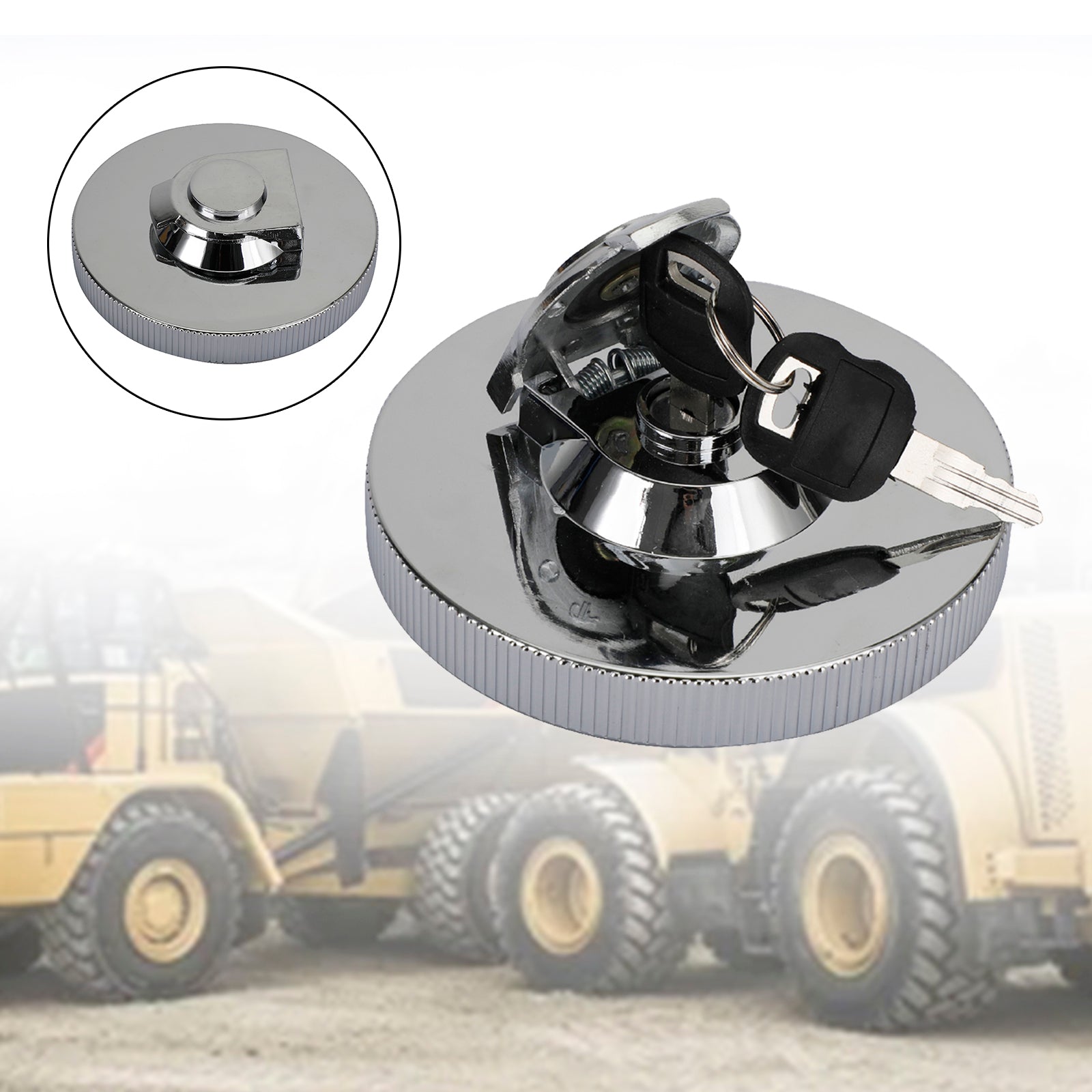 Locking Fuel Cap for CAT Caterpillar Excavator with 2 Keys - Secure Anti-Theft Gas Tank Cover for Heavy Equipment Construction Machinery (Fits Models 086 1781 099 8548) - Ideal for Job Sites, Mining, and Outdoor Operations