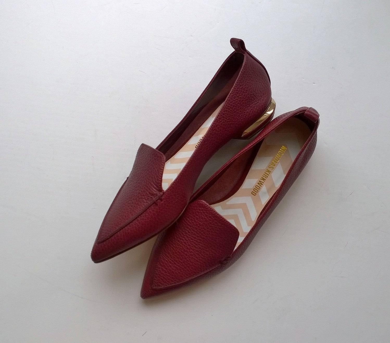 Nicholas Kirkwood Beya Burgundy Leather Loafers for Women - Comfortable Flat Shoes with Arch Support | Perfect for Office, Travel & Casual Wear