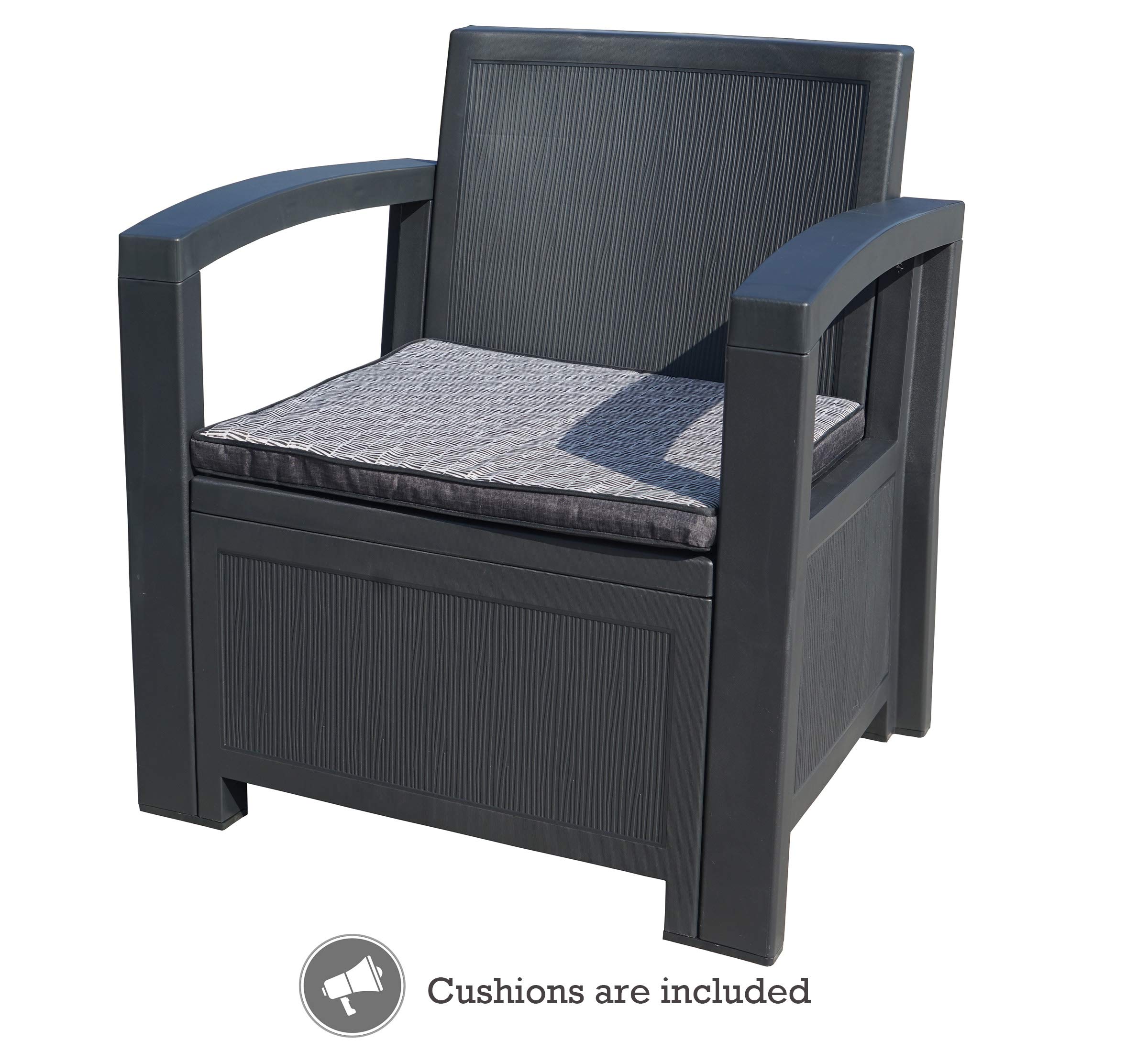 Kozyard New York 4-Piece All-Weather Outdoor Patio Furniture Set with Cushions - Perfect for Garden, Backyard, Porch or Living Room - Durable Conversation Set for Relaxing & Entertaining Outdoors