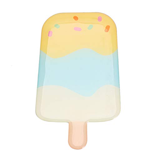 1Pc Portable Ice Cream Shaped Makeup Mirror - Creative Compact Cosmetic Mirror for Home, Office & Travel - White (Colorful Lemon Ice Style) - Perfect for Vanity, Makeup Bag & Gift Giving