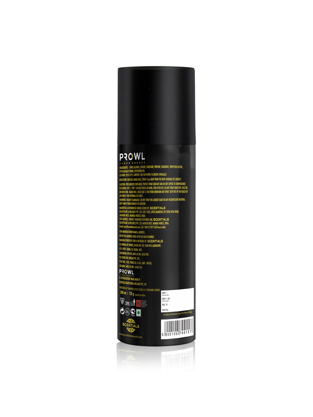Prowl By Tiger Shroff Men's Deodorant Perfume Body Spray - 200ml Fresh Scent (RIV001) | Long-Lasting Fragrance for Gym, Office & Night Out