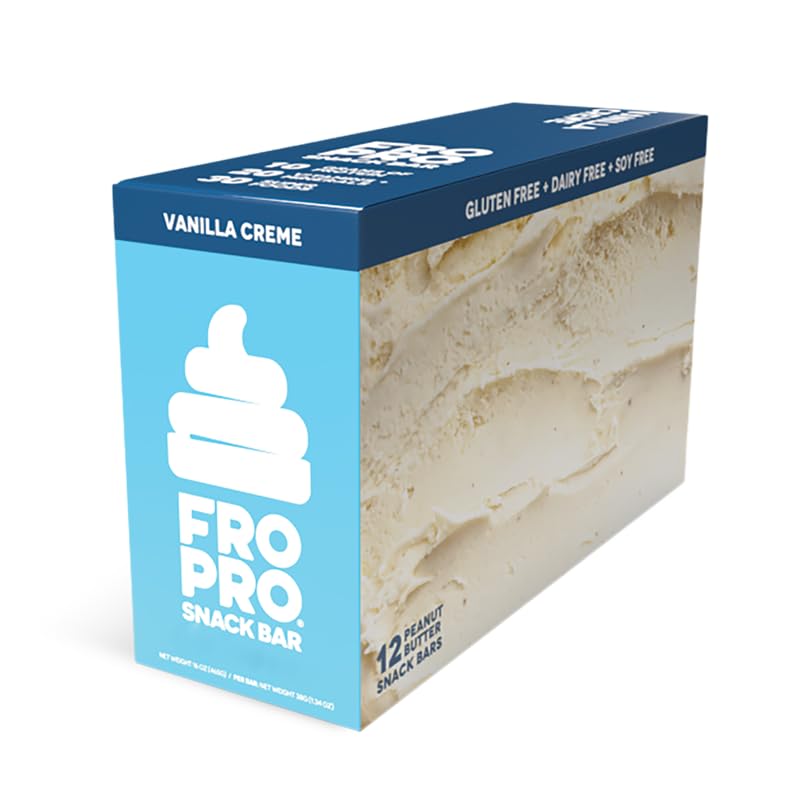 FROPRO Plant Based Protein Snack Bars - Vegan, Gluten Free, Dairy Free, Soy Free, High Protein Low Calorie Healthy Snacks | Vanilla Flavor, 24 Pack - Perfect for Post-Workout, Weight Loss & On-the-Go Nutrition