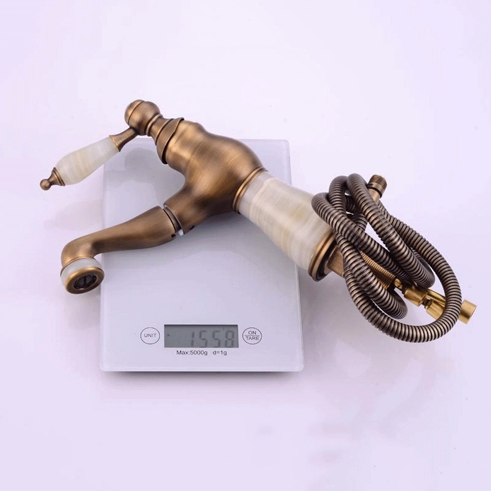 Vintage Single Handle Pull-Out Mixer Tap - 360° Rotatable Antique Kitchen Faucet with Tall Spout for Sink, Washbasin & Bathroom | Perfect for Farmhouse, RV & Apartment Renovations