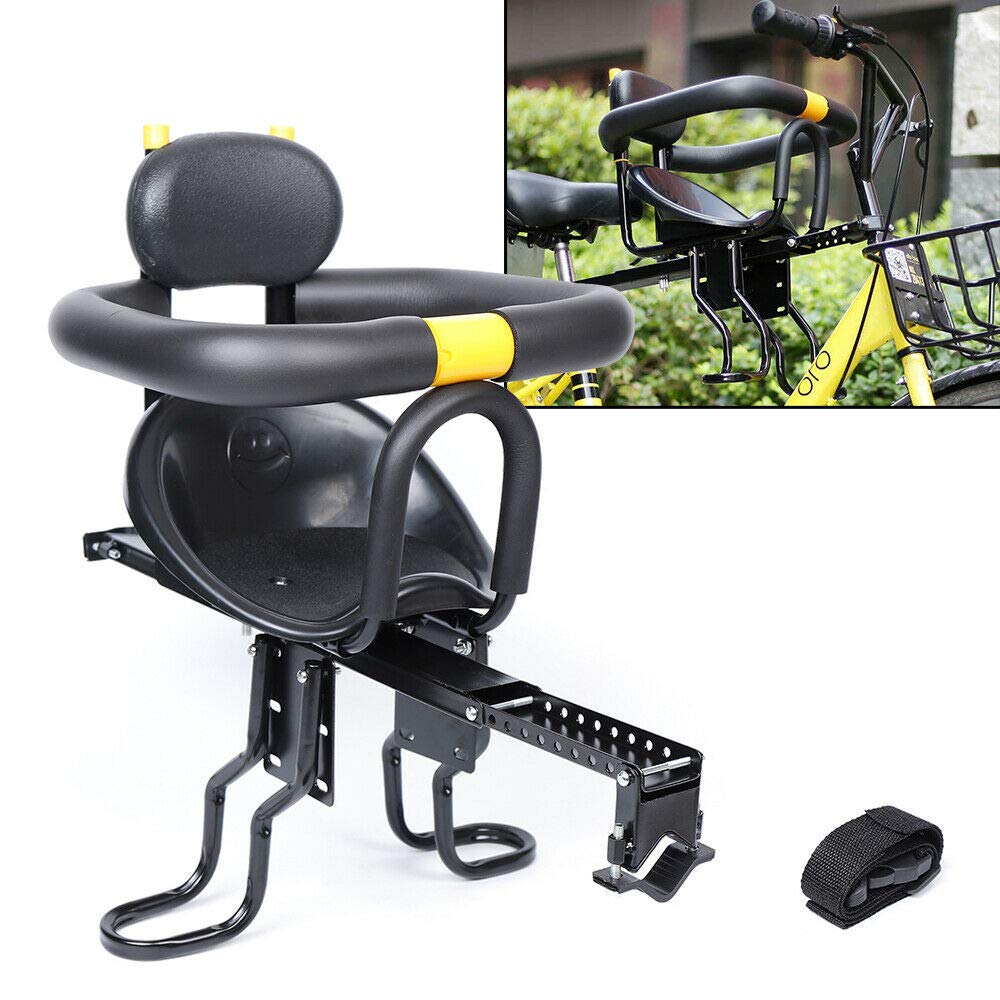 YIYIBYUS Front Mount Baby Bike Seat with Safety Handrail - Toddler & Child Bicycle Carrier for Adults - Easy Install & Remove - Interactive Parent-Child Cycling - Perfect for Family Rides, Park Adventures & Commuting (US Stock)