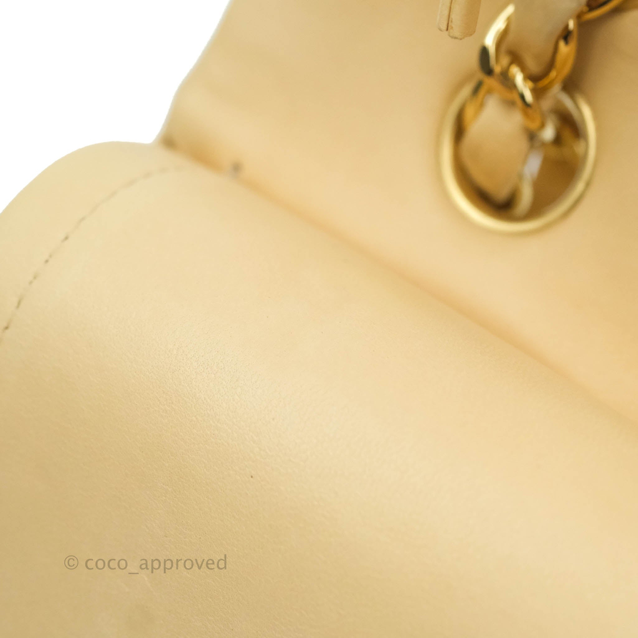 Chanel Classic Medium Double Flap Bag in Beige Lambskin Leather with Gold Hardware - Luxury Designer Handbag for Women, Perfect for Work, Date Night & Special Occasions