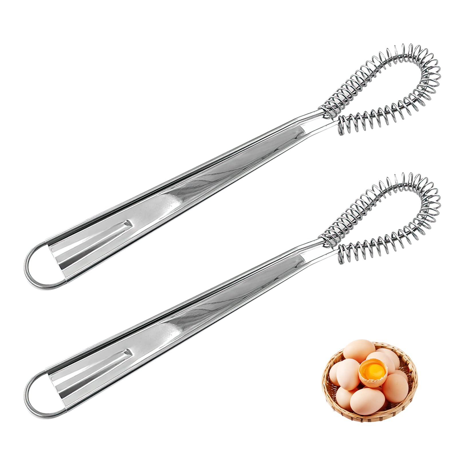 Premium Stainless Steel Mini Whisk - Flat Egg Beater for Milk, Cream & Sauces - Durable Kitchen Whisk for Baking, Cooking & Mixing - Perfect for Smoothies, Pancakes, Omelets & Desserts