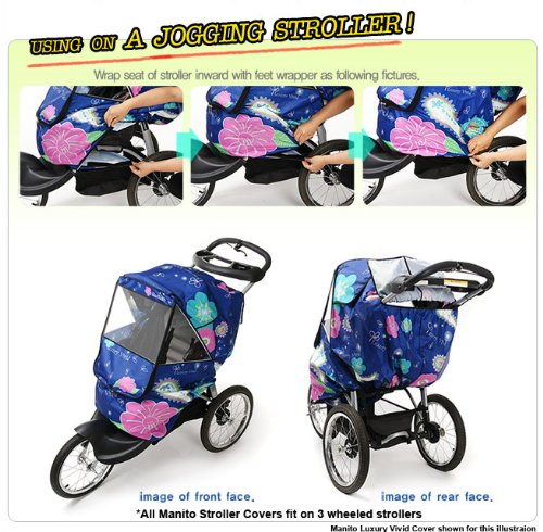 Manito Elegance Plus Stroller Weather Shield & Rain Cover - Universal Fit for Baby Strollers, Waterproof & Windproof Protection in Blue - Perfect for Rainy Days, Snowy Weather & Outdoor Adventures with Your Baby