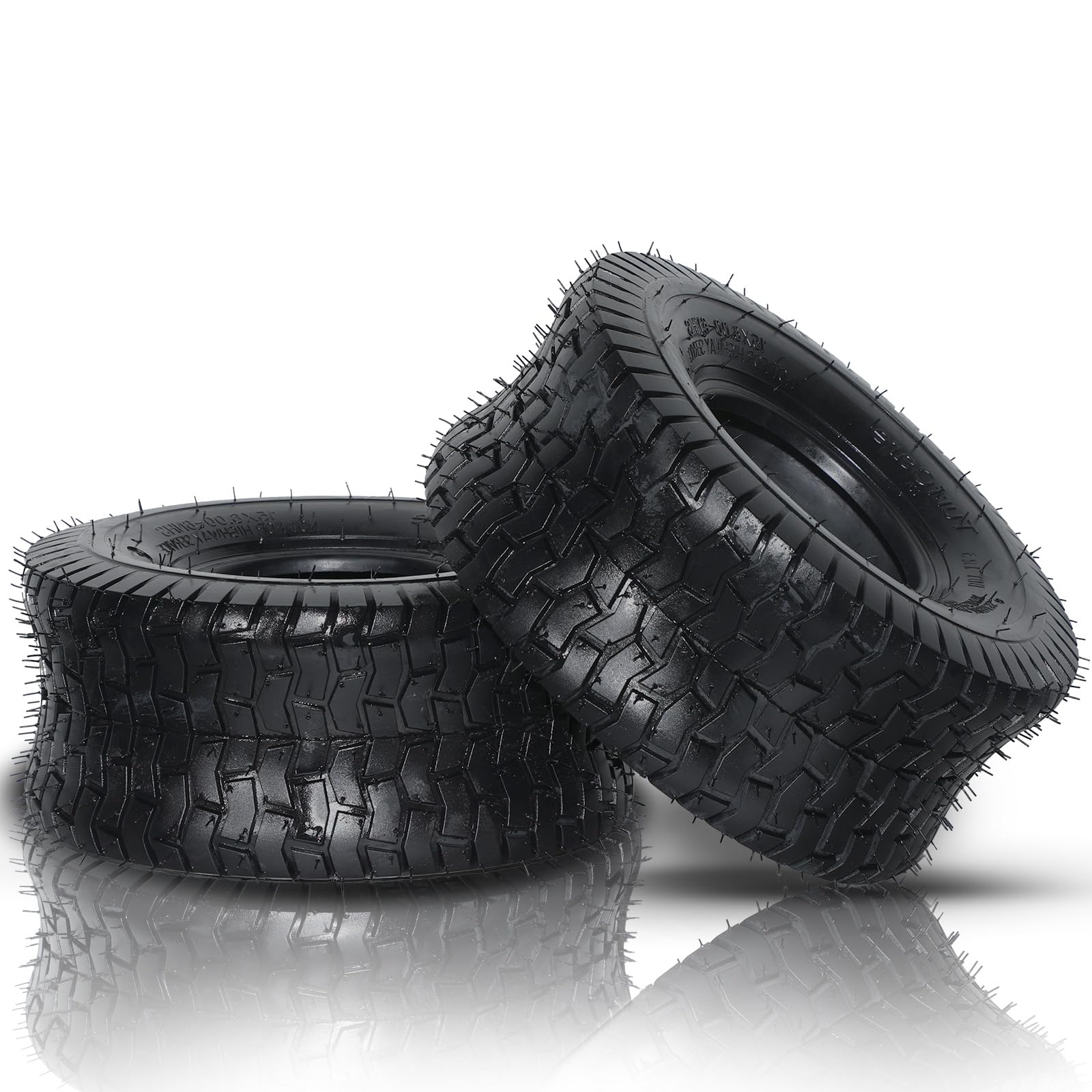 2Pcs 15x6.00-6 Tubeless Lawn Mower Tires - Heavy Duty Garden Turf Tractor Tires with 2 PR Rating - Perfect for Lawn Care, Landscaping & Yard Maintenance