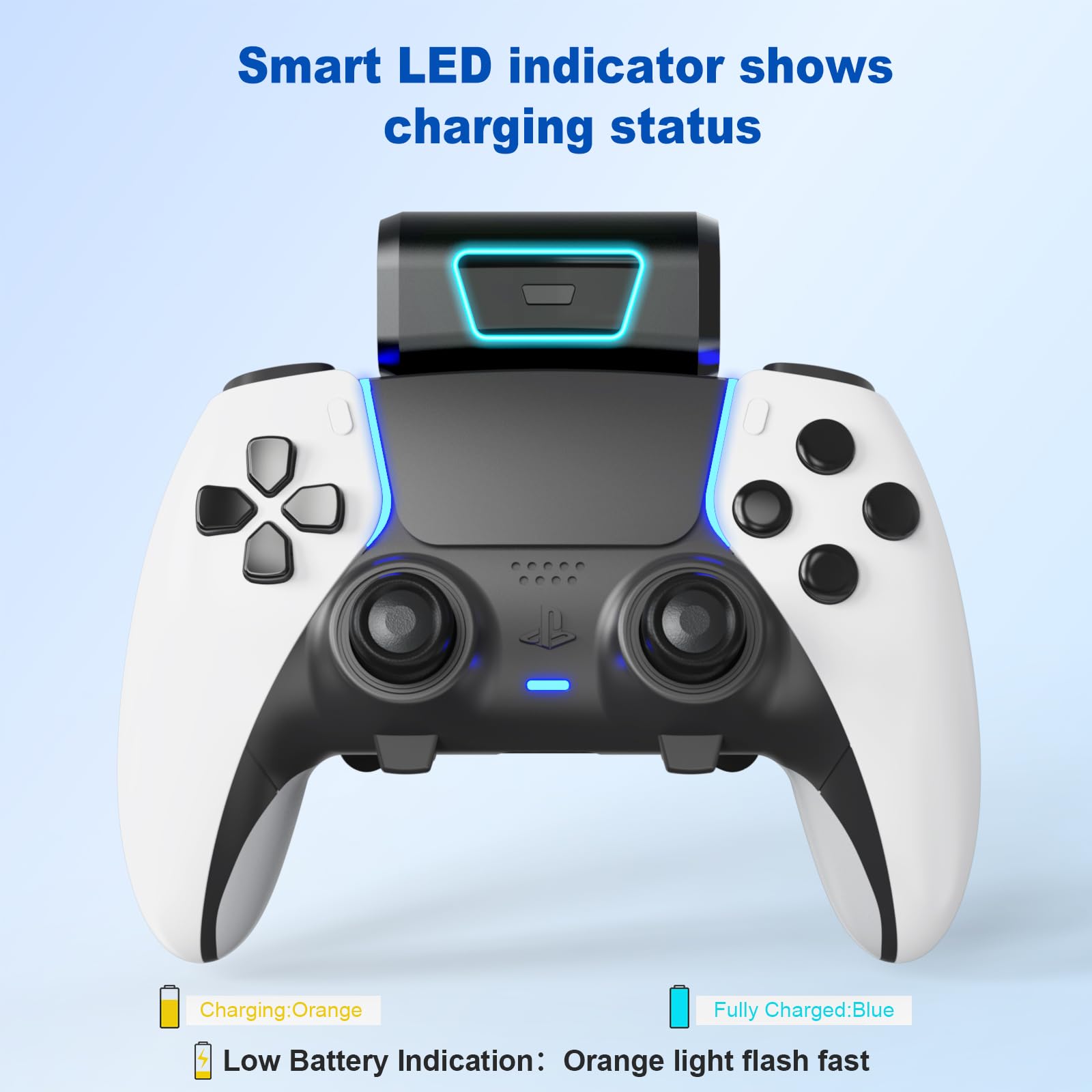 Rechargeable Battery Pack for PS5 DualSense/Edge Controller - 2000mAh with LED Indicator & USB-C Cable | Long-Lasting Gaming Power for Extended Play Sessions
