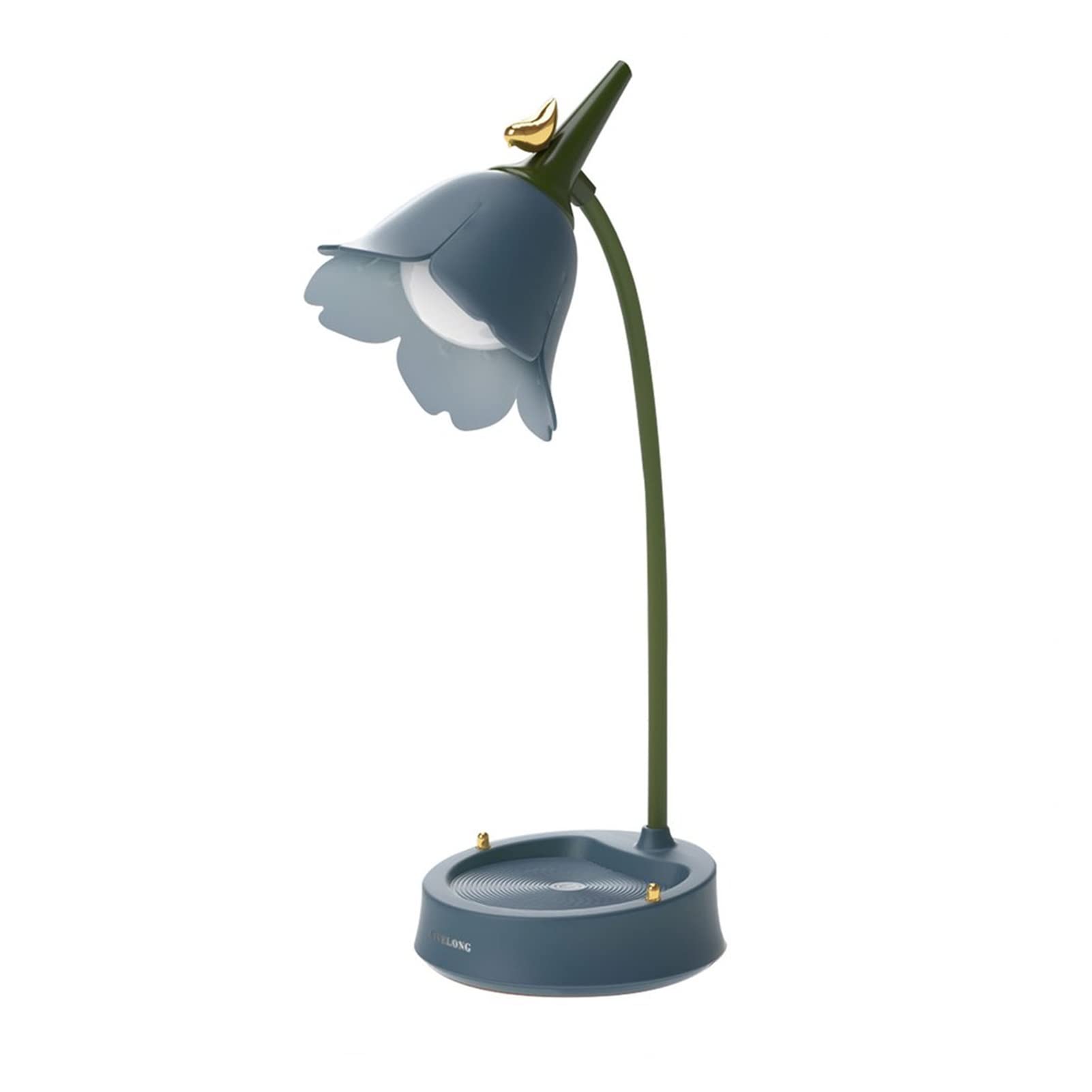 WUBZSHI USB Flower LED Desk Lamp - Touch Control, Eye Protection, Multi-Function Table Light for Study, Bedroom & Office (Blue) - Perfect for Reading, Working & Night Lighting