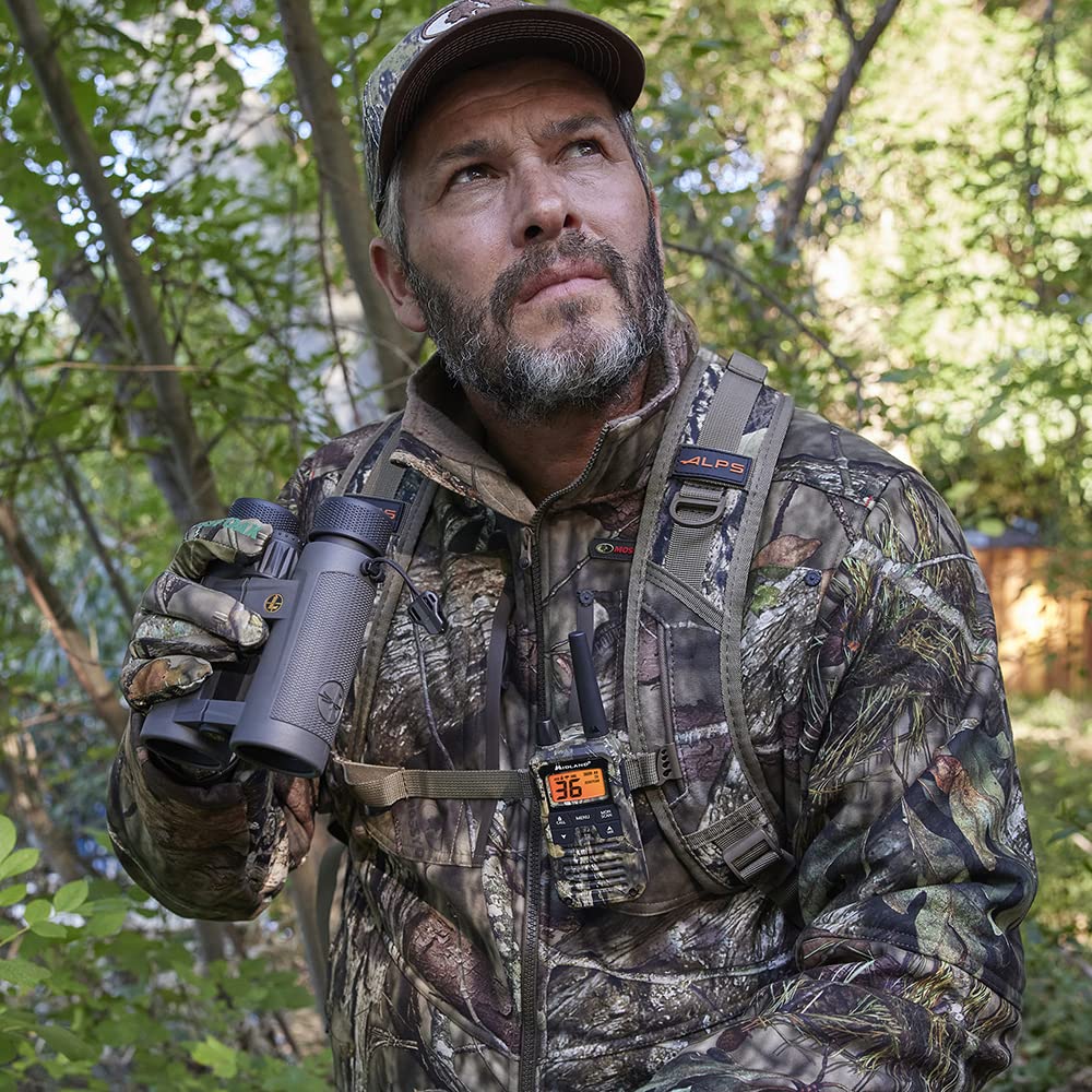 Midland T295VP4 X-TALKER Walkie Talkies - 22 GMRS Channels, Two-Way Radio with NOAA Weather Alerts & Scan Technology - Dual Power Options, 121 Privacy Codes, Silent Operation - Camouflage (Set of 2) - Perfect for Outdoor Adventures, Hiking, Camping & Emergency Communication