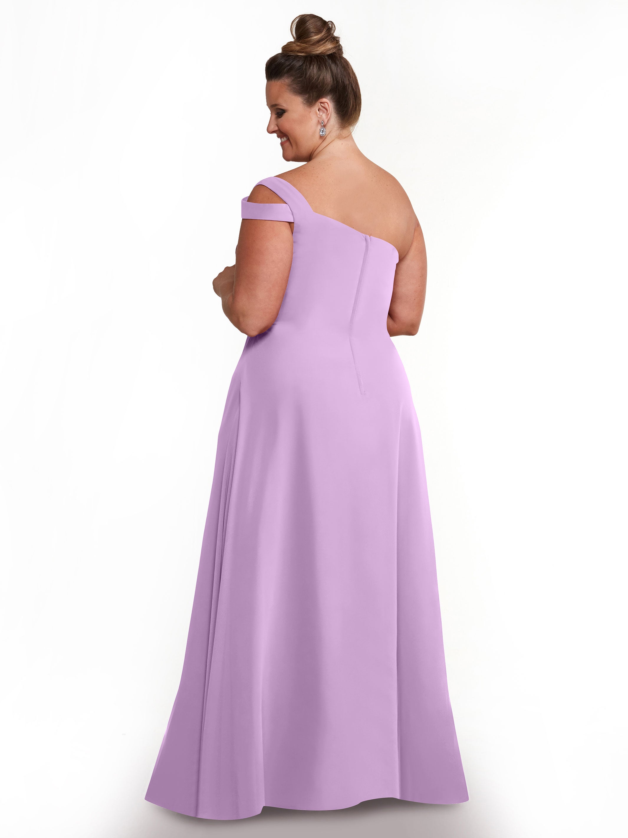 Elegant 80139 Chiffon A-Line One Shoulder Bridesmaid Dress with High Slit - Perfect for Weddings, Formal Events & Evening Parties