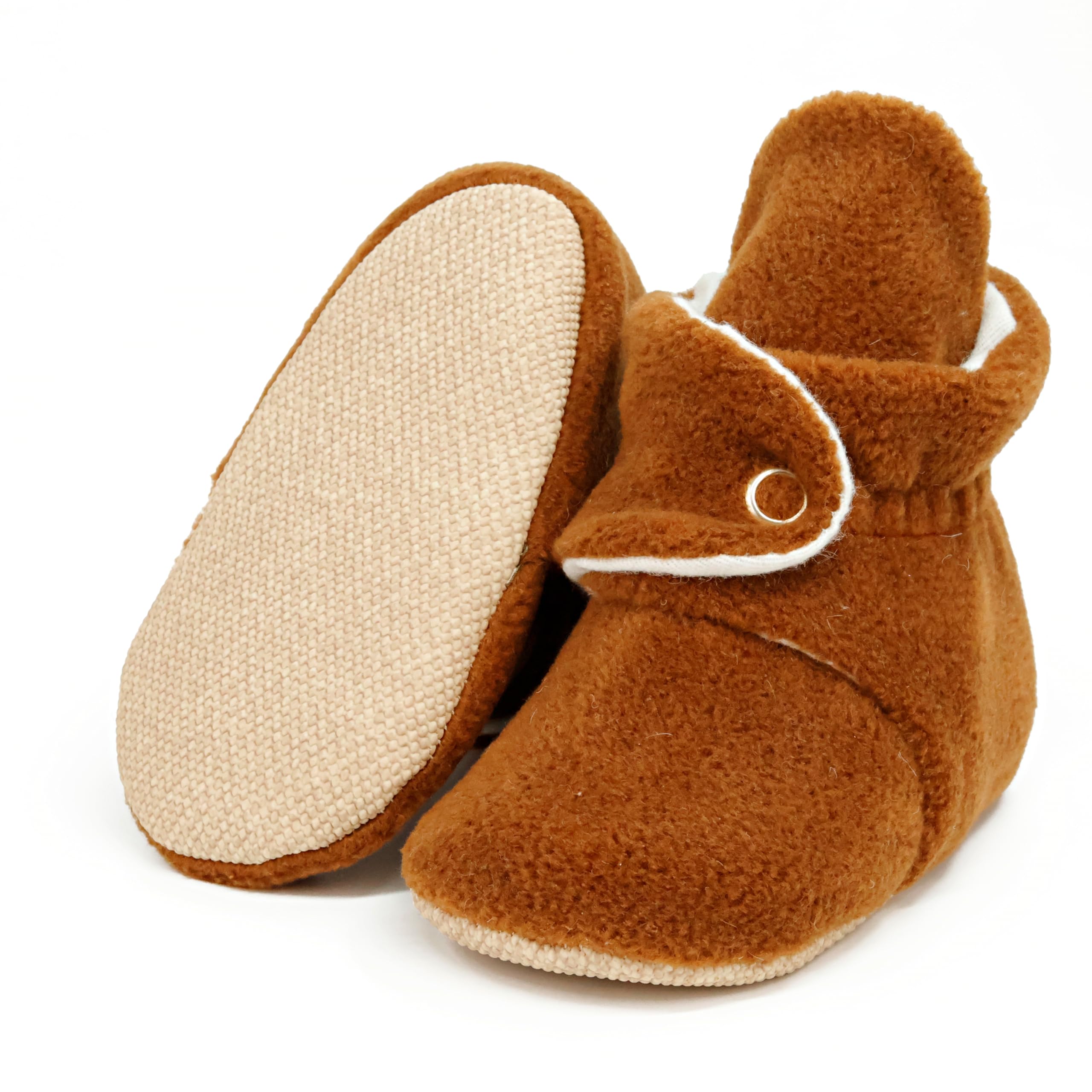 Ella Bonna Fleece Baby Booties - Warm Organic Infant Socks for Newborns & Toddlers | Cozy Winter Footwear for Indoor & Outdoor Use
