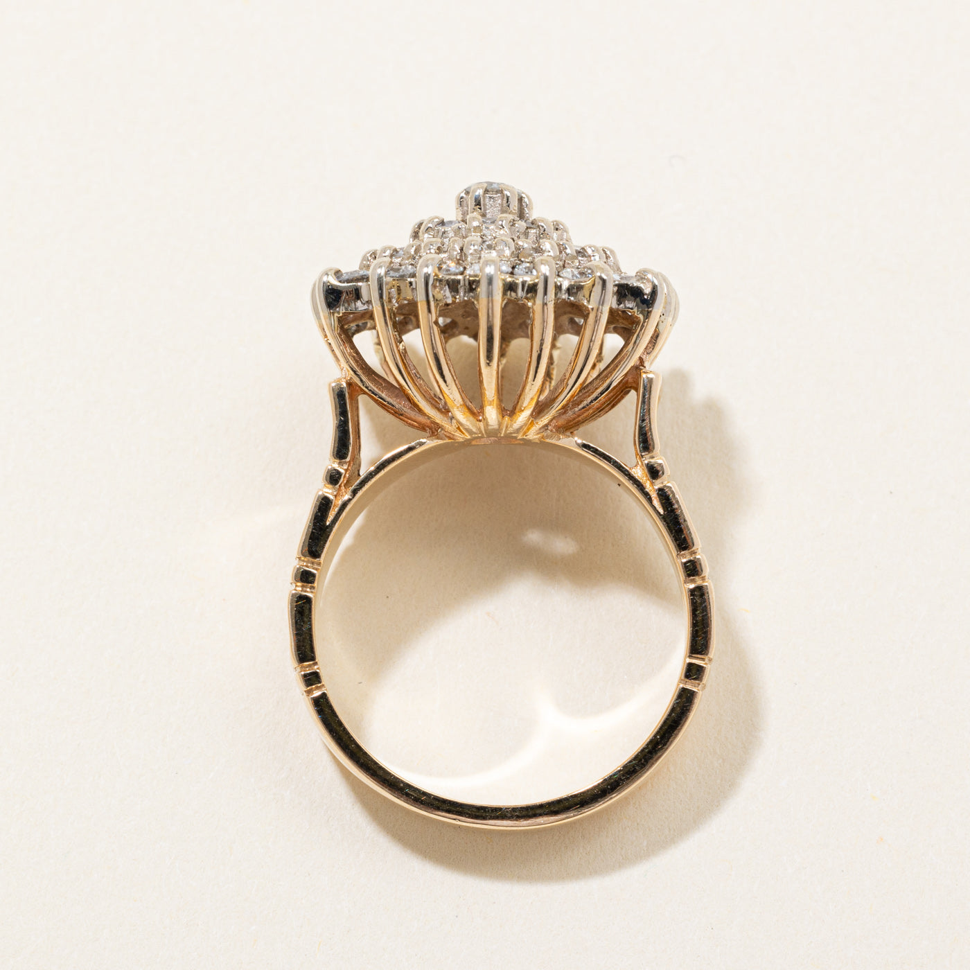 1.74ctw Diamond Cluster Cocktail Ring - Size 7.25 - Elegant Statement Jewelry for Women | Perfect for Evening Parties, Weddings & Special Occasions