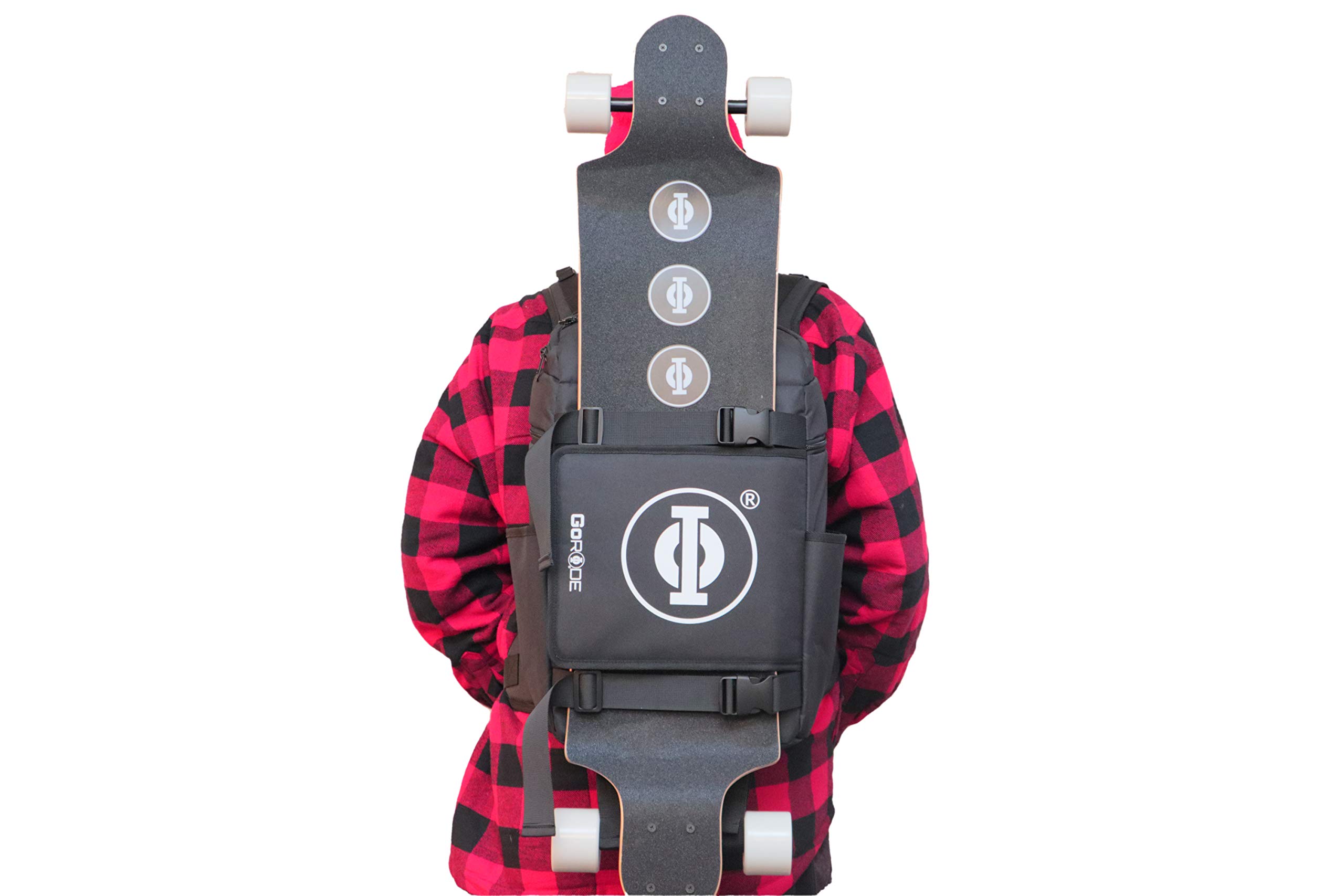 Electric Longboard Skateboard Backpack with Laptop Compartment - Waterproof & Durable E-Board Carrier Bag for Commuting, Campus & Outdoor Adventures