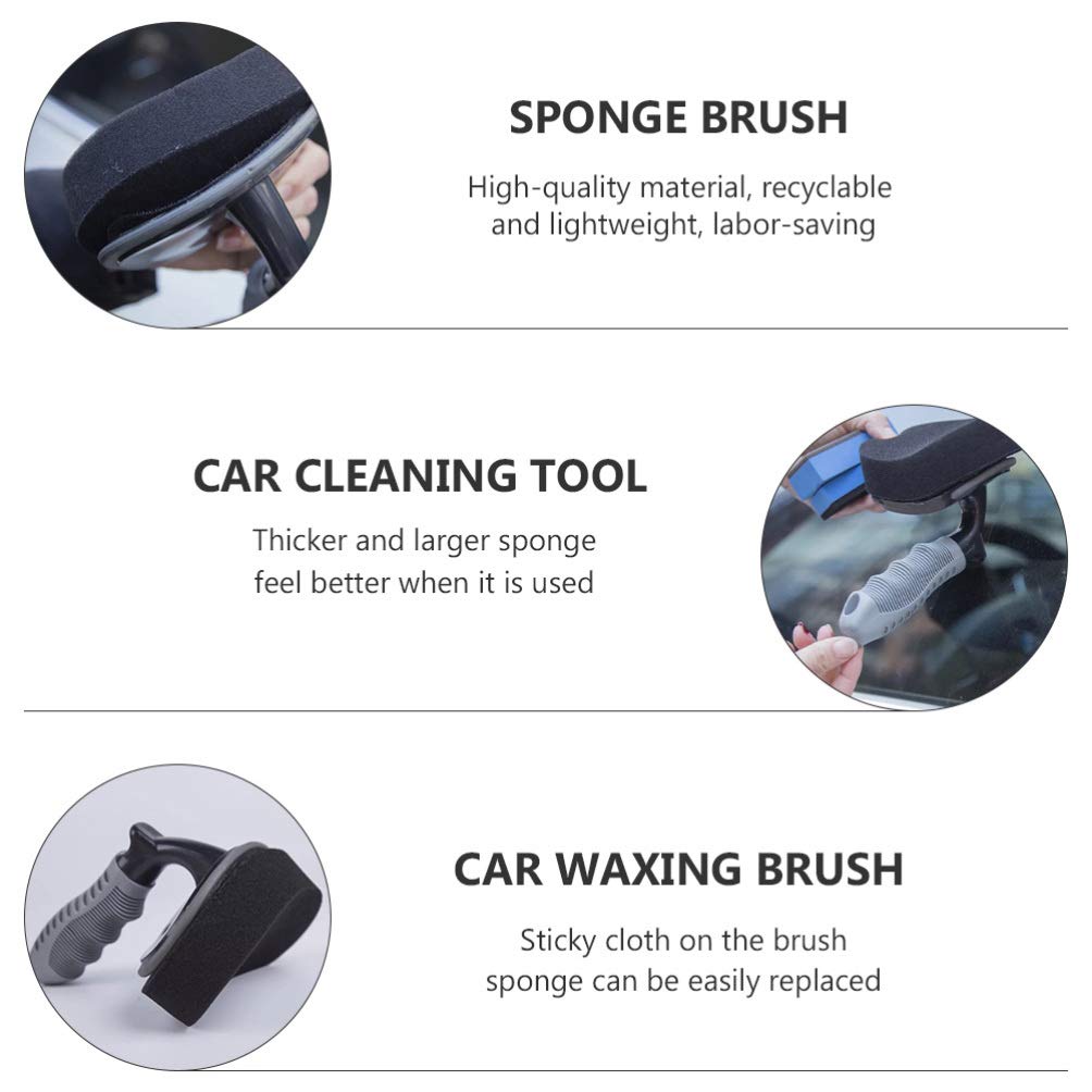 FAVOMOTO 3-Piece Car Wax Applicator Sponge Set - Black Wheel, Engine & Motorcleaning Pads for Auto Detailing, Polishing & Wax Application - Perfect for DIY Car Care & Professional Detailing