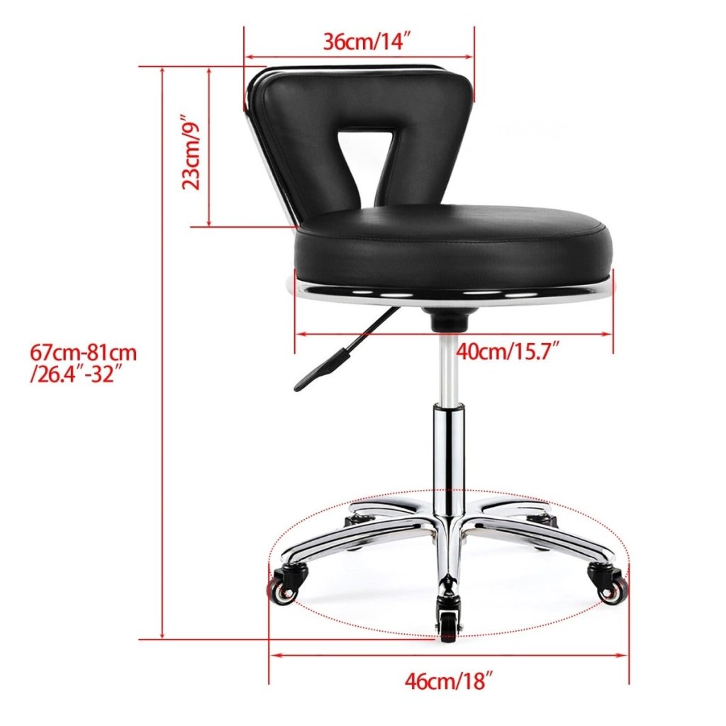 Advanced Hydraulic Adjustable Rolling Stool RSWB471 - Ergonomic Rolling Chair for Workshop, Garage, Salon & Office Use