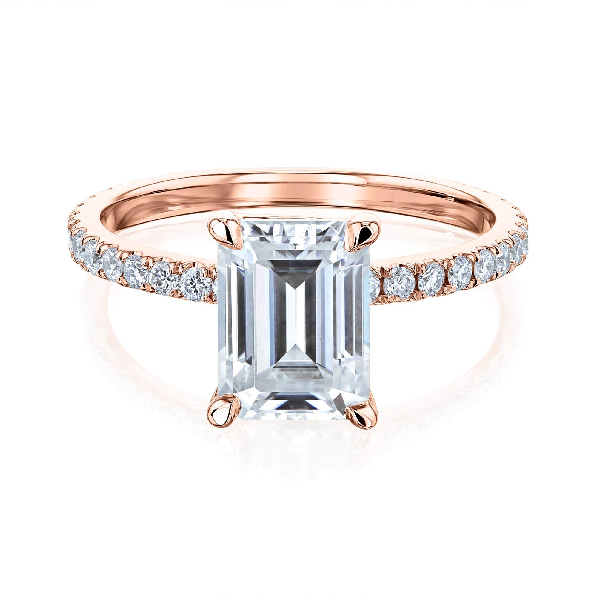 Kobelli 14K Gold Emerald Cut Moissanite Butterfly Basket Engagement Ring for Women - Perfect for Proposals, Weddings & Anniversary Gifts