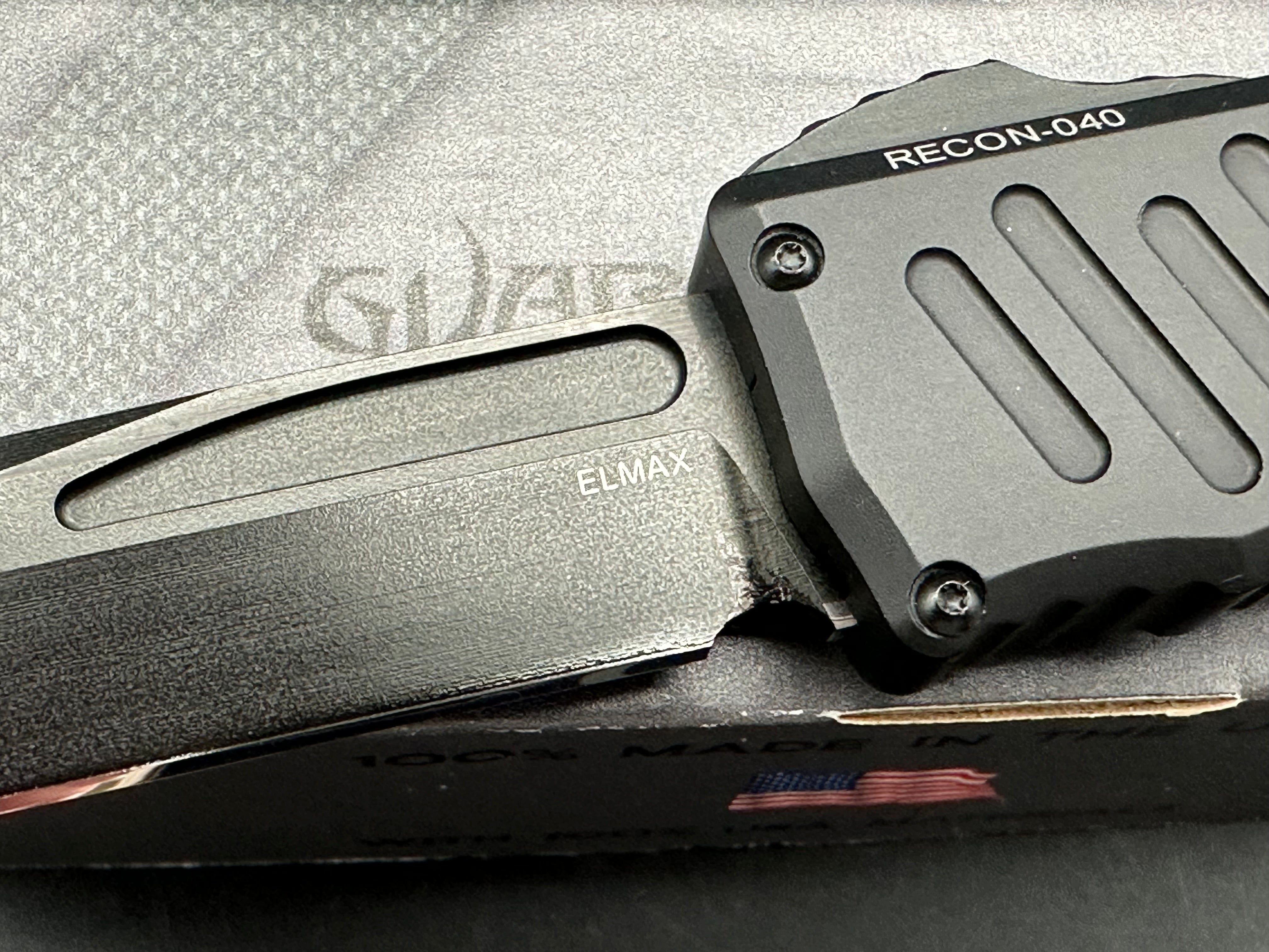 Guardian Tactical Recon 040 Folding Knife - Black Aluminum Handle with Elmax Steel Blade | EDC, Outdoor Survival, Camping & Tactical Use