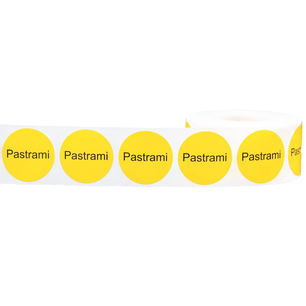 Yellow and Black Pastrami Circle Dot Adhesive Stickers - 1 Inch Round Labels (500 Pack) - Perfect for Organizing, Labeling Jars, DIY Crafts, and Office Supplies