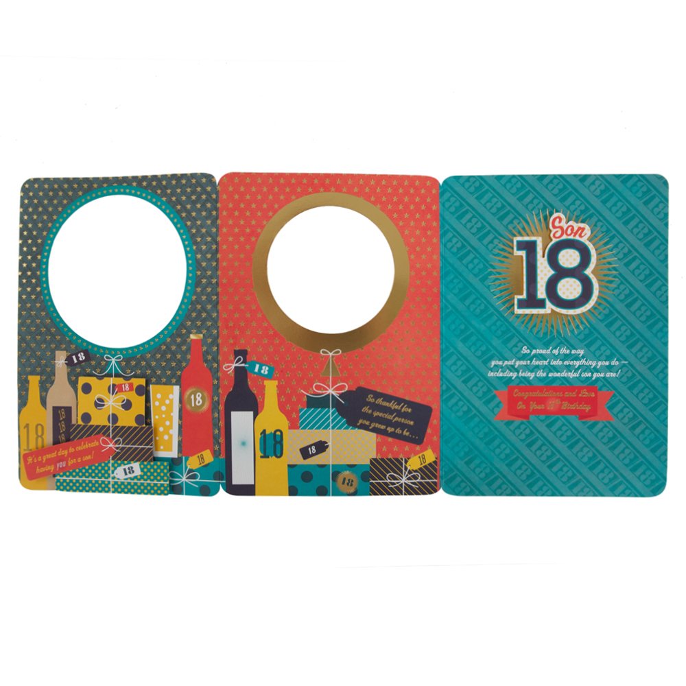 Hallmark 18th Birthday Son Contemporary 3D Greeting Card - Perfect for Milestone Celebrations & Gift Giving