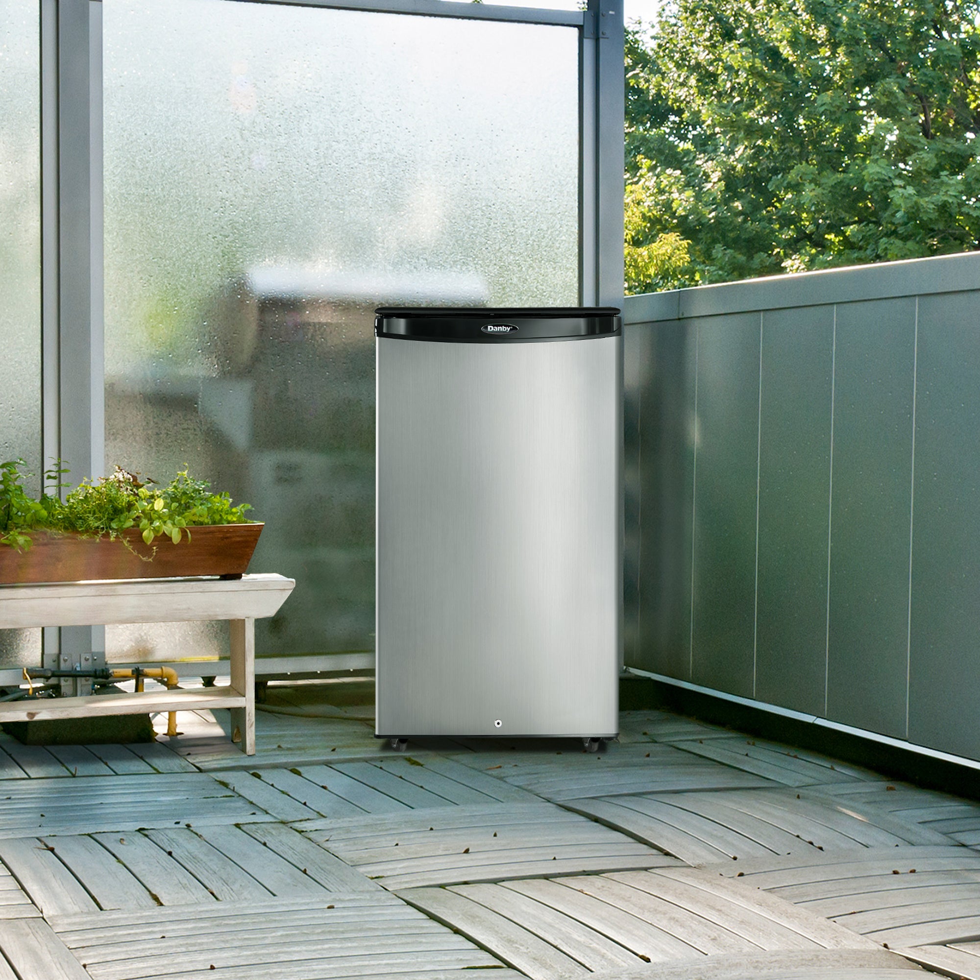 Danby DAR033A1BSLDBO 3.3 cu. ft. Stainless Steel Outdoor Refrigerator - Perfect for Patio, Backyard, and Poolside Entertaining