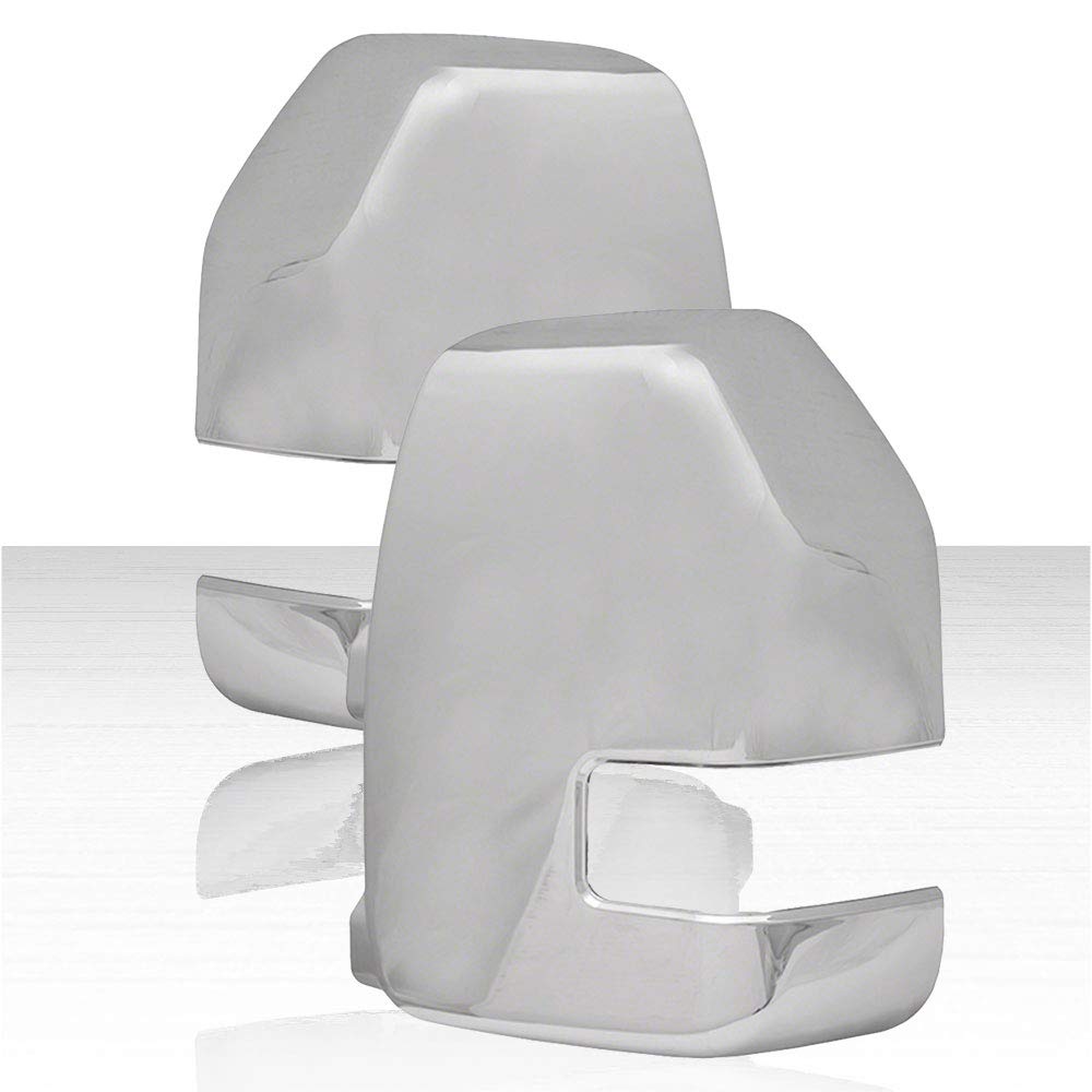 2-Piece Full Towing Mirror Covers for Ford Super Duty XL/XLT 2017-2020 - Chrome with Signal Cutout | Durable Protection for Truck Mirrors | Perfect for Off-Roading, Towing & Daily Driving