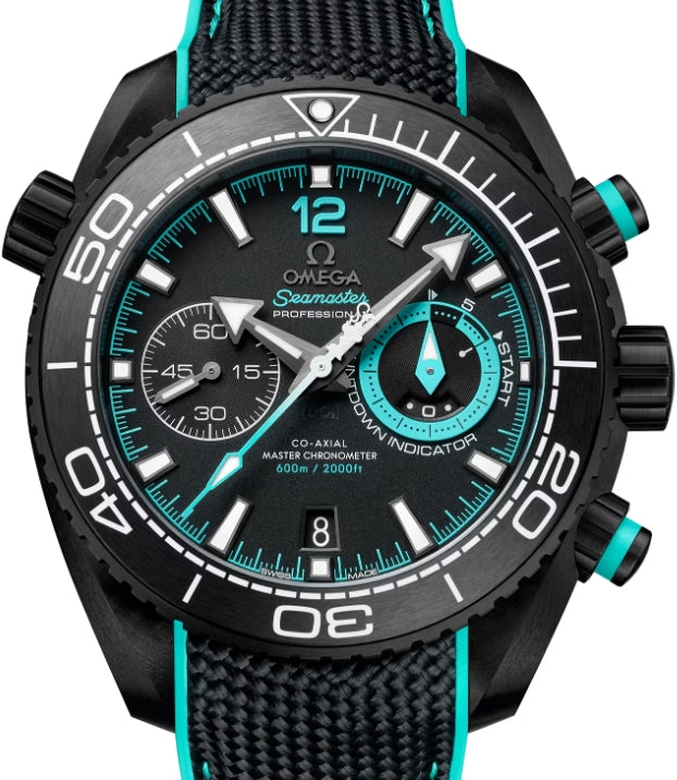 Omega Seamaster Planet Ocean Chronograph Men's Watch - Black Ceramic Bezel, Waterproof Luxury Dive Watch for Professional Divers & Business Professionals