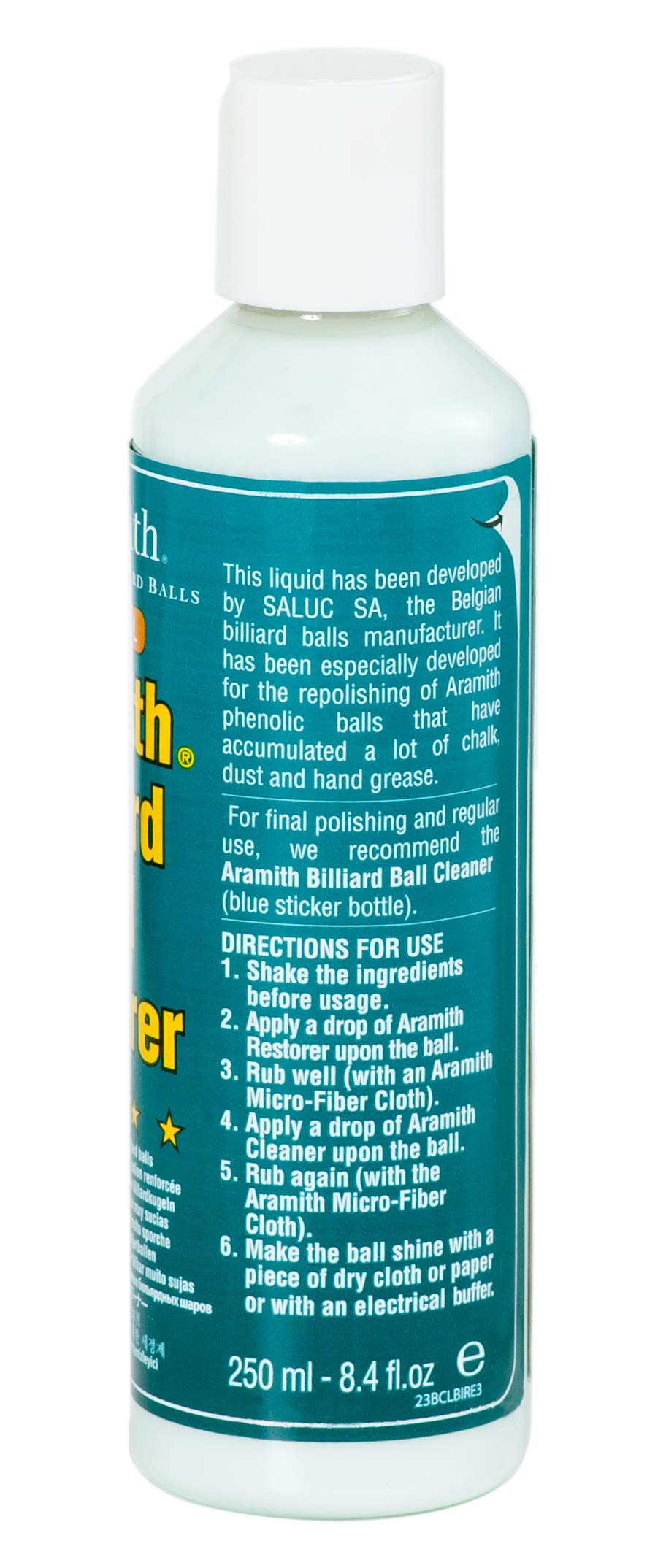 Aramith 2-Pack Billiard Ball Cleaner and Restorer Set - 8.4 fl.oz Bottles Each - Perfect for Pool Table Maintenance & Professional Tournament Use