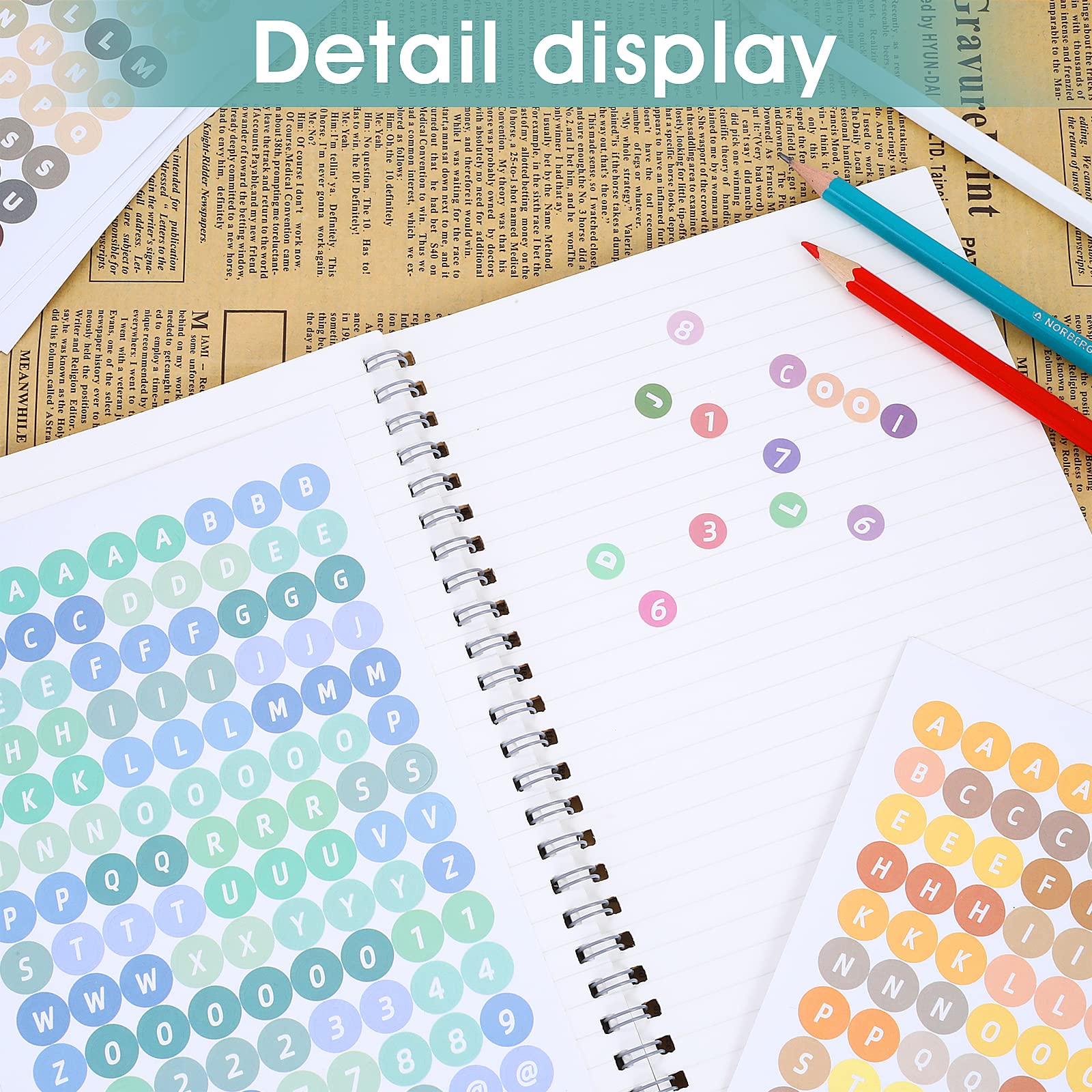 Colorful Alphabet Letter and Number Stickers - 10 Sheets Self-Adhesive Scrapbooking Stickers for DIY Postcards, Office Supplies, Handmade Crafts - Perfect for School Projects, Bullet Journals & Gift Wrapping