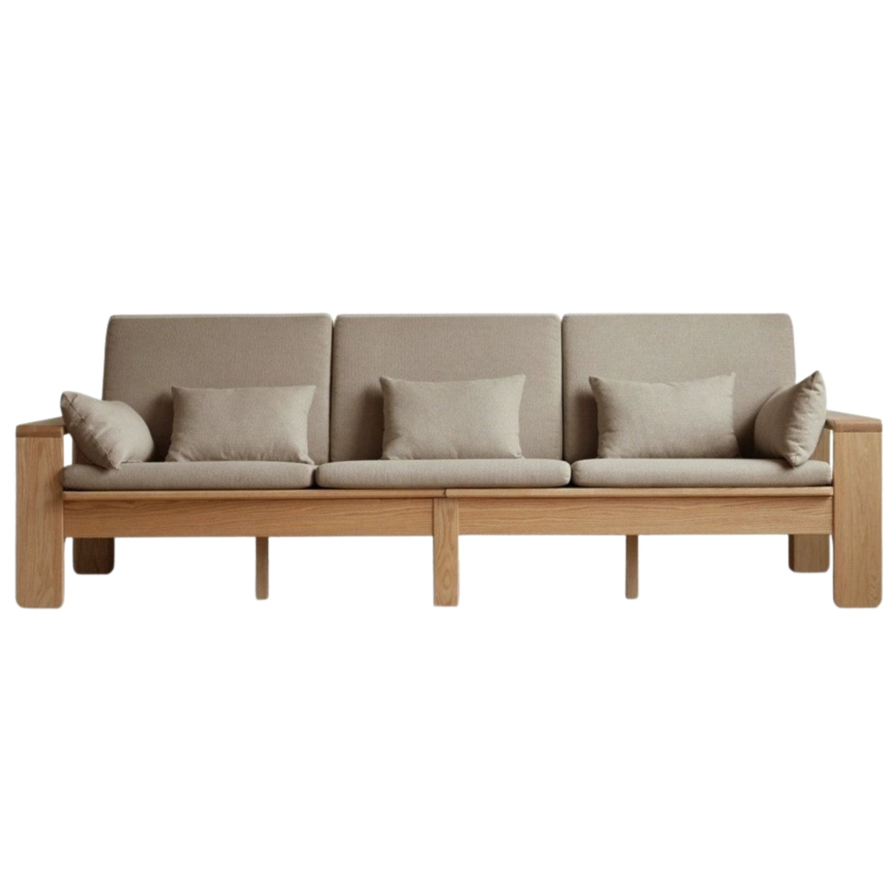 106.2х30.7х36.2 inch / 270х78.5х92сm / Natural Wood - smoky chestnut brown  large three-seater