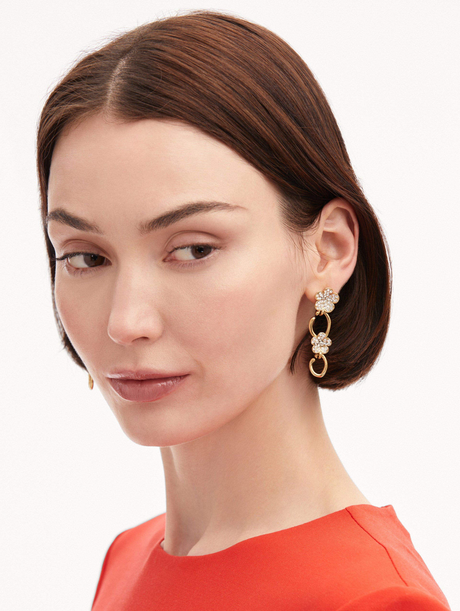 Crystal Flower Drop Earrings for Women - Elegant Dangle Earrings for Party, Wedding & Everyday Wear