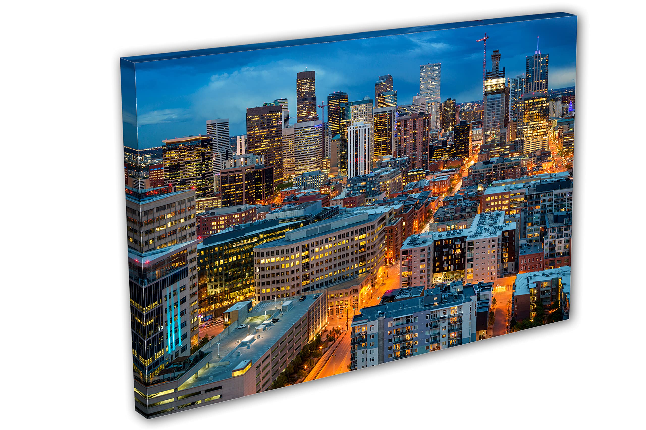 36x24 Denver City Skyline Canvas Print - Modern Wall Art for Home & Office Decor | Perfect for Living Room, Bedroom & Office Spaces